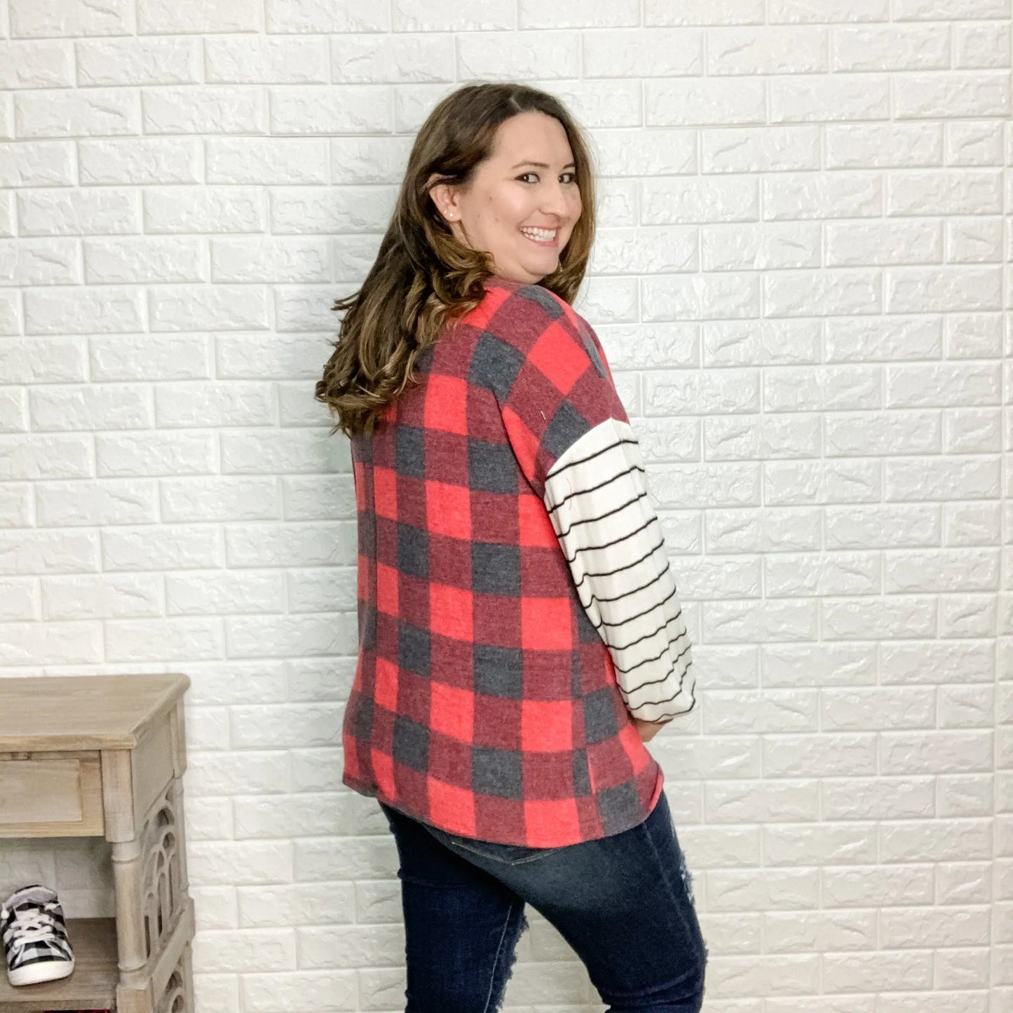 Hacci Brushed Plaid Long Sleeve