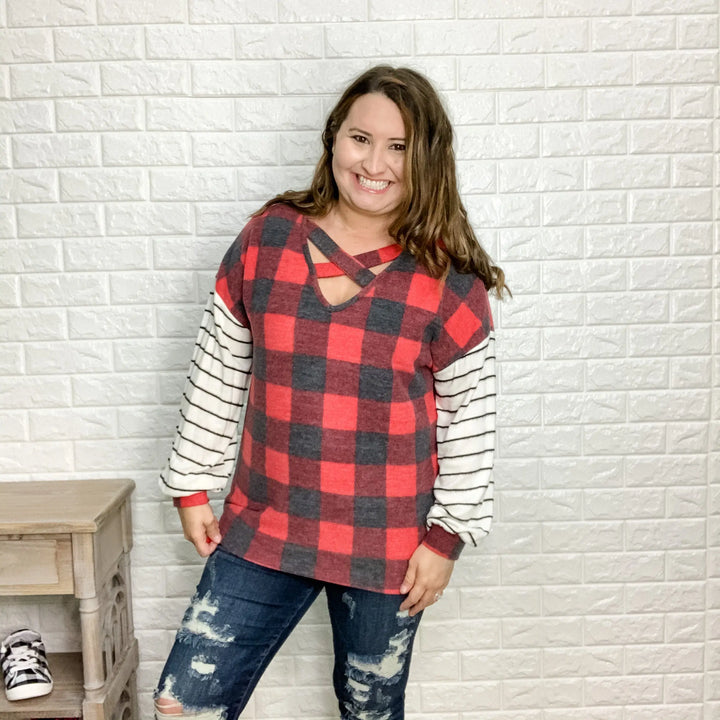 Hacci Brushed Plaid Long Sleeve