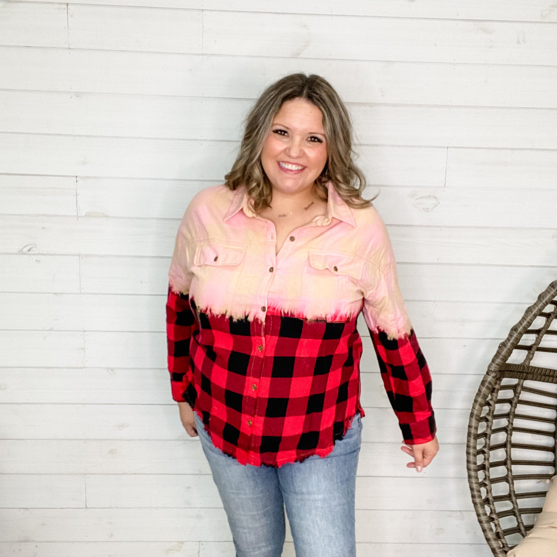 "Hayden" Ombre Bleached Flannel