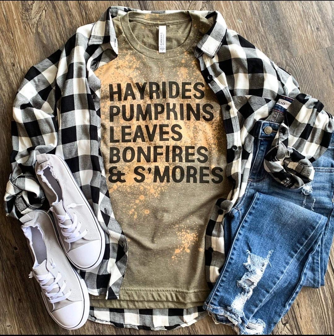 Hayrides, Bonfires and Smores tee