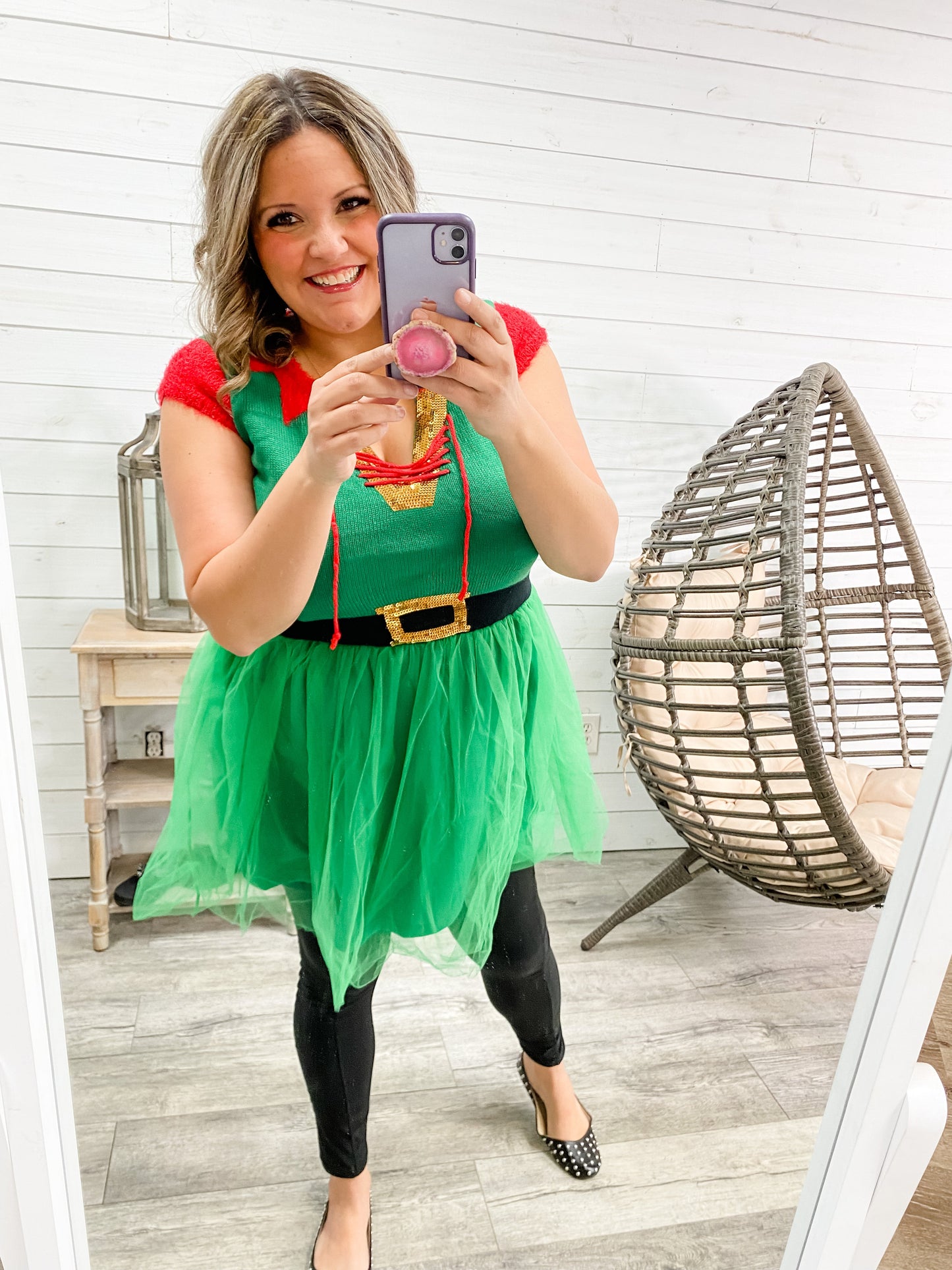 Holiday Elf Dress with Tutu