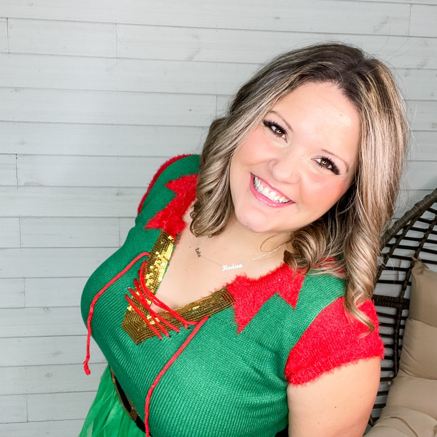 Holiday Elf Dress with Tutu