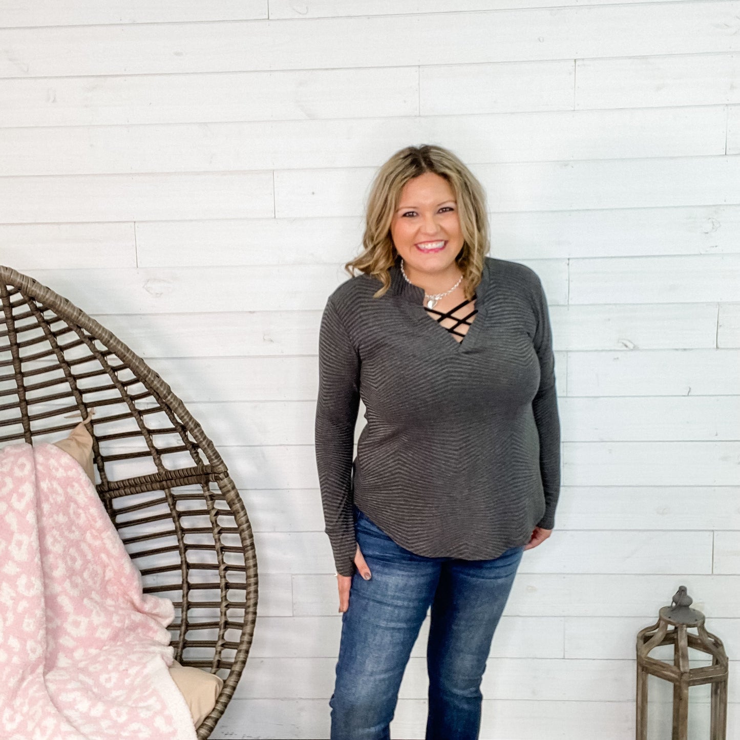 Honey Me Grey Flat Ribbed Gabby
