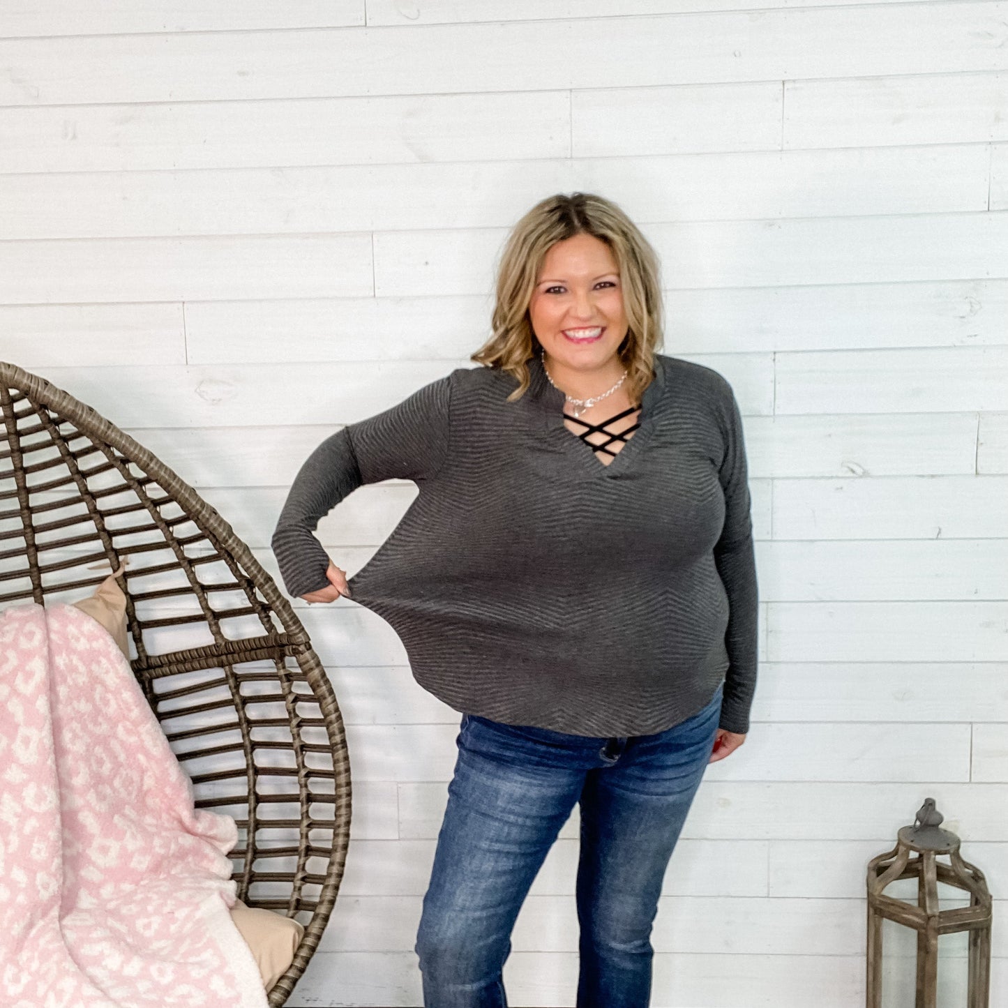 Honey Me Grey Flat Ribbed Gabby