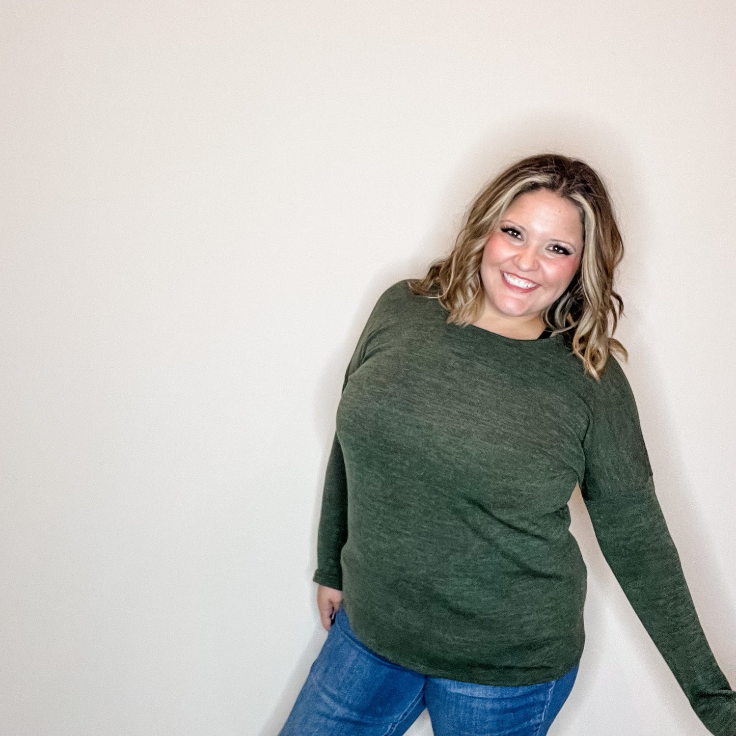 "In Every Color" Long Sleeve Round Neck (Olive)