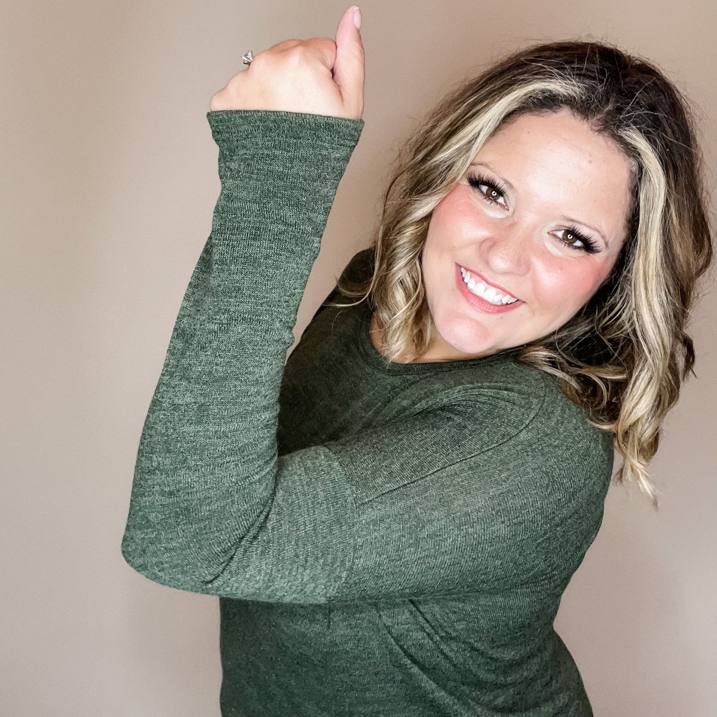 "In Every Color" Long Sleeve Round Neck (Olive)