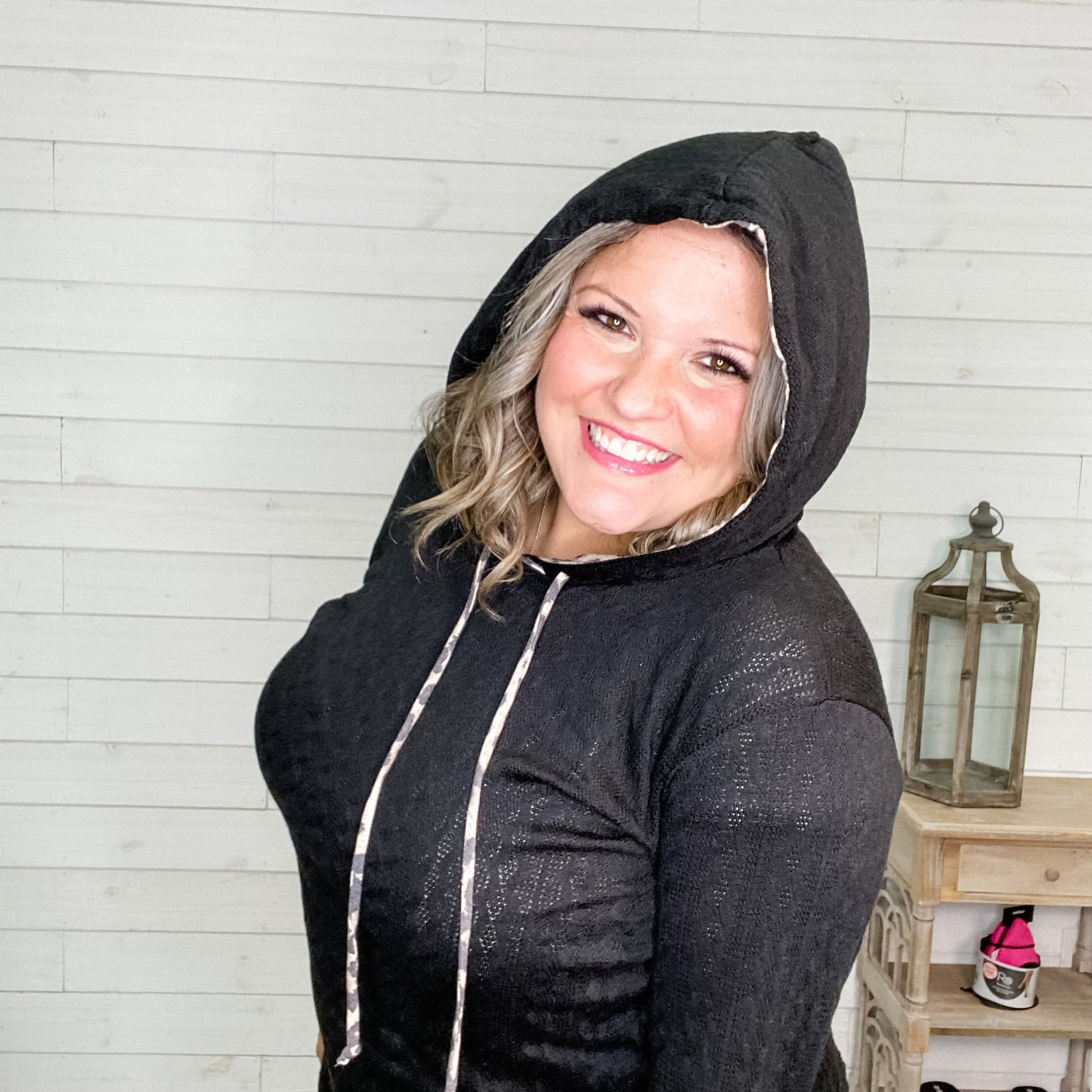 "It's A Yes for Me" Hooded Top with Animal Accent