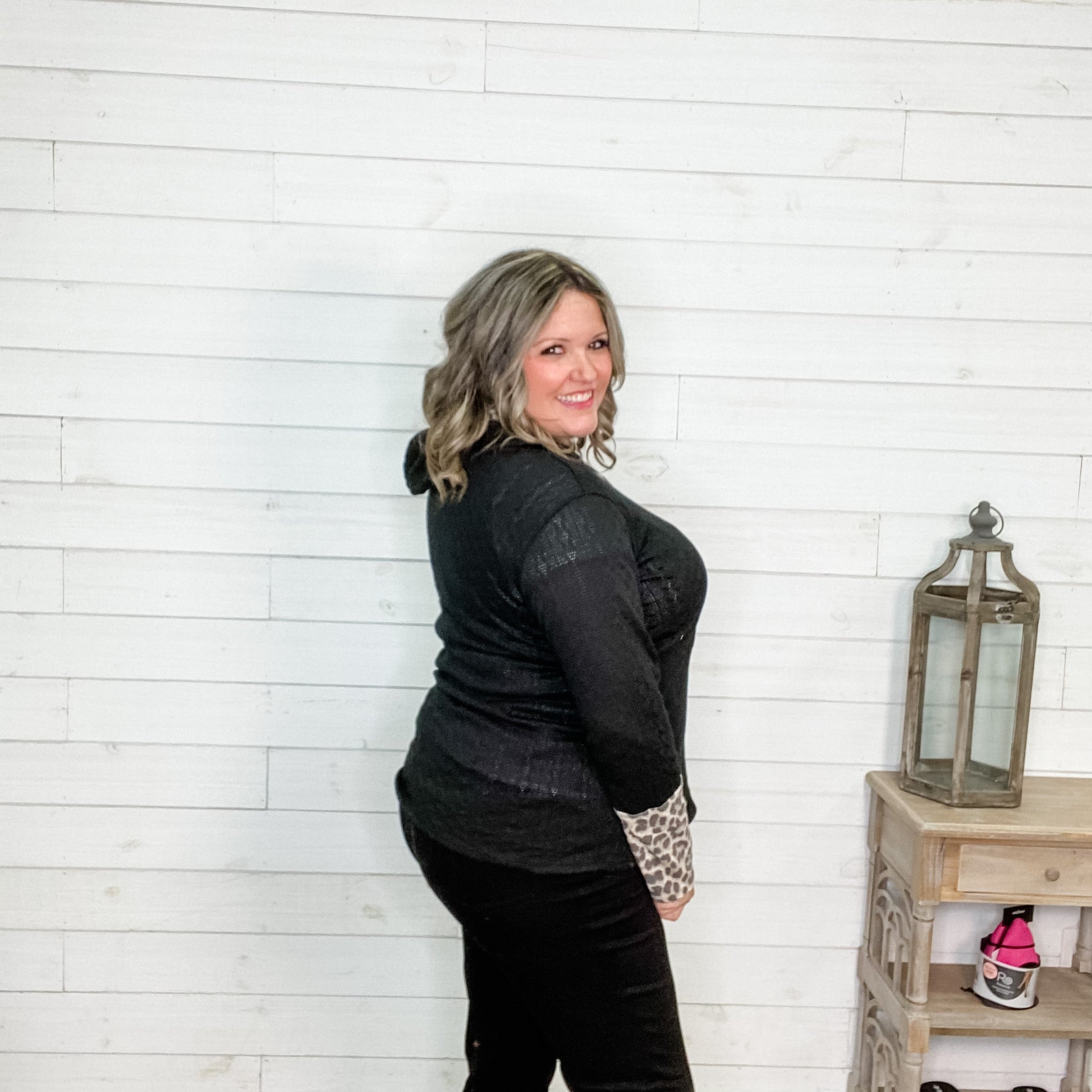 "It's A Yes for Me" Hooded Top with Animal Accent