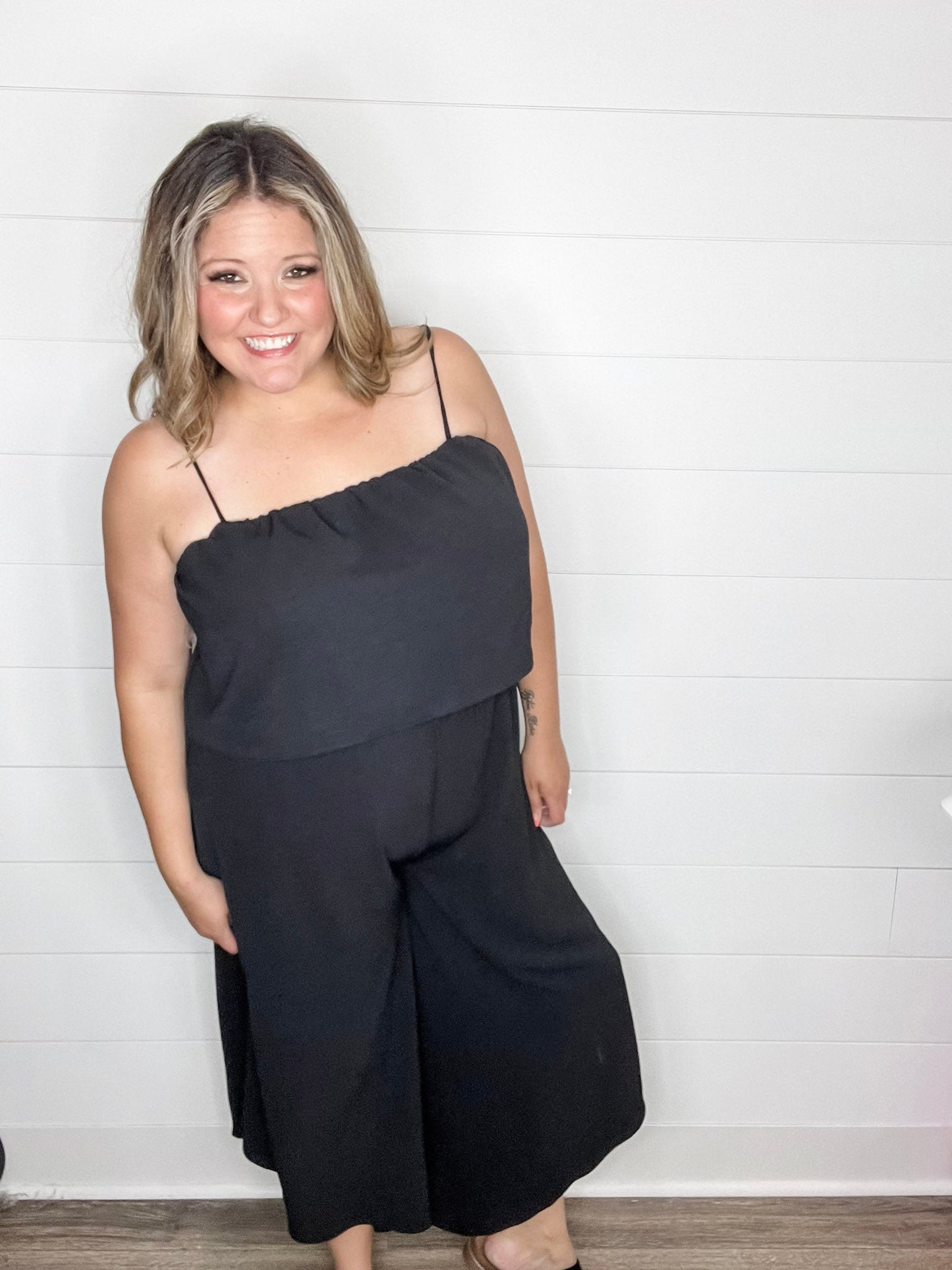 "Jaunt" Wide Leg Overall Jumpsuit