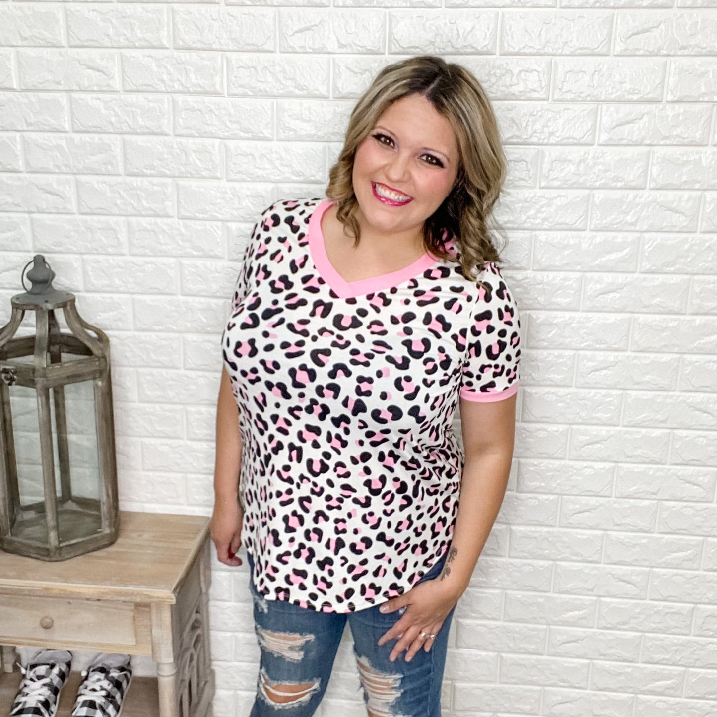 "Jenna" Animal Print V Neck