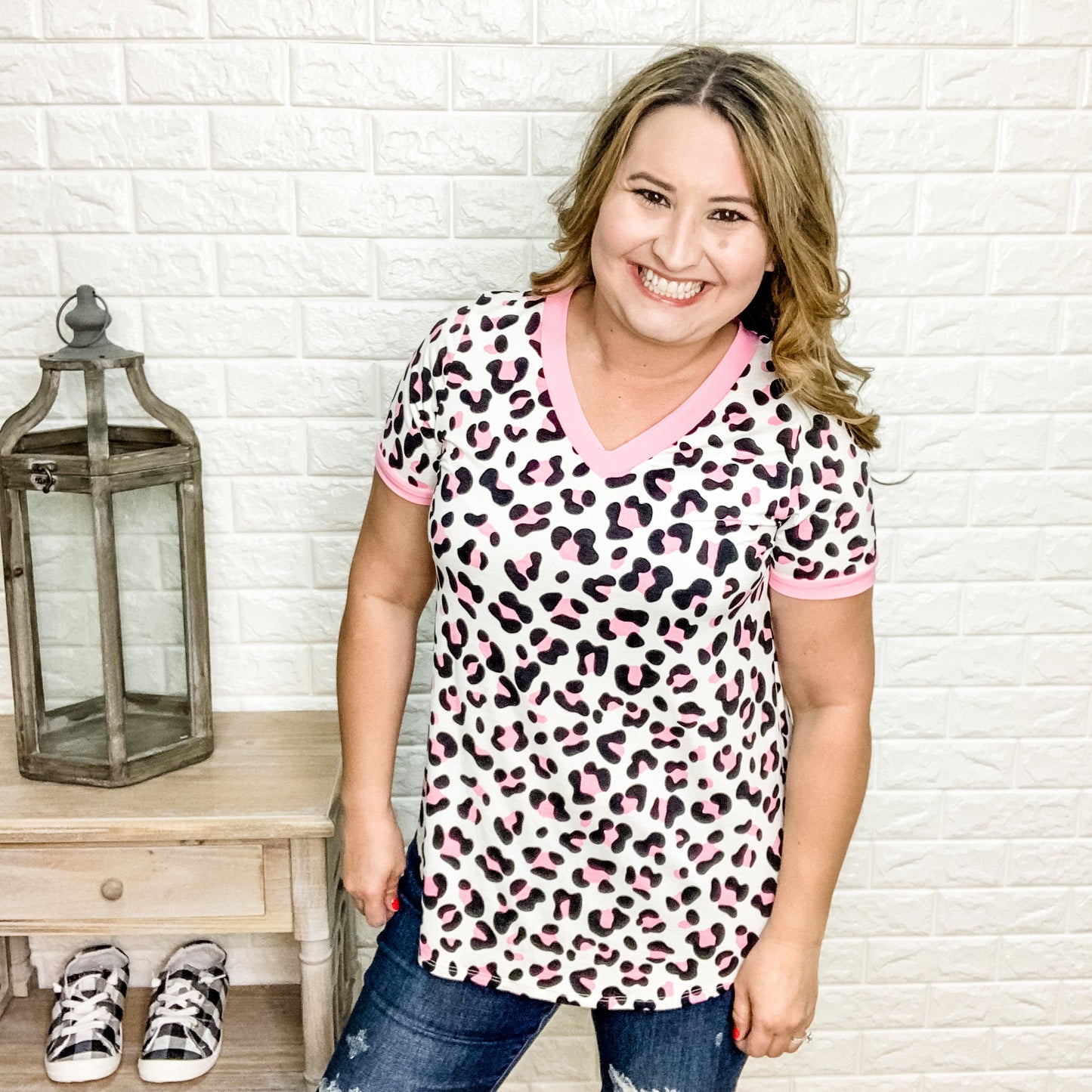"Jenna" Animal Print V Neck