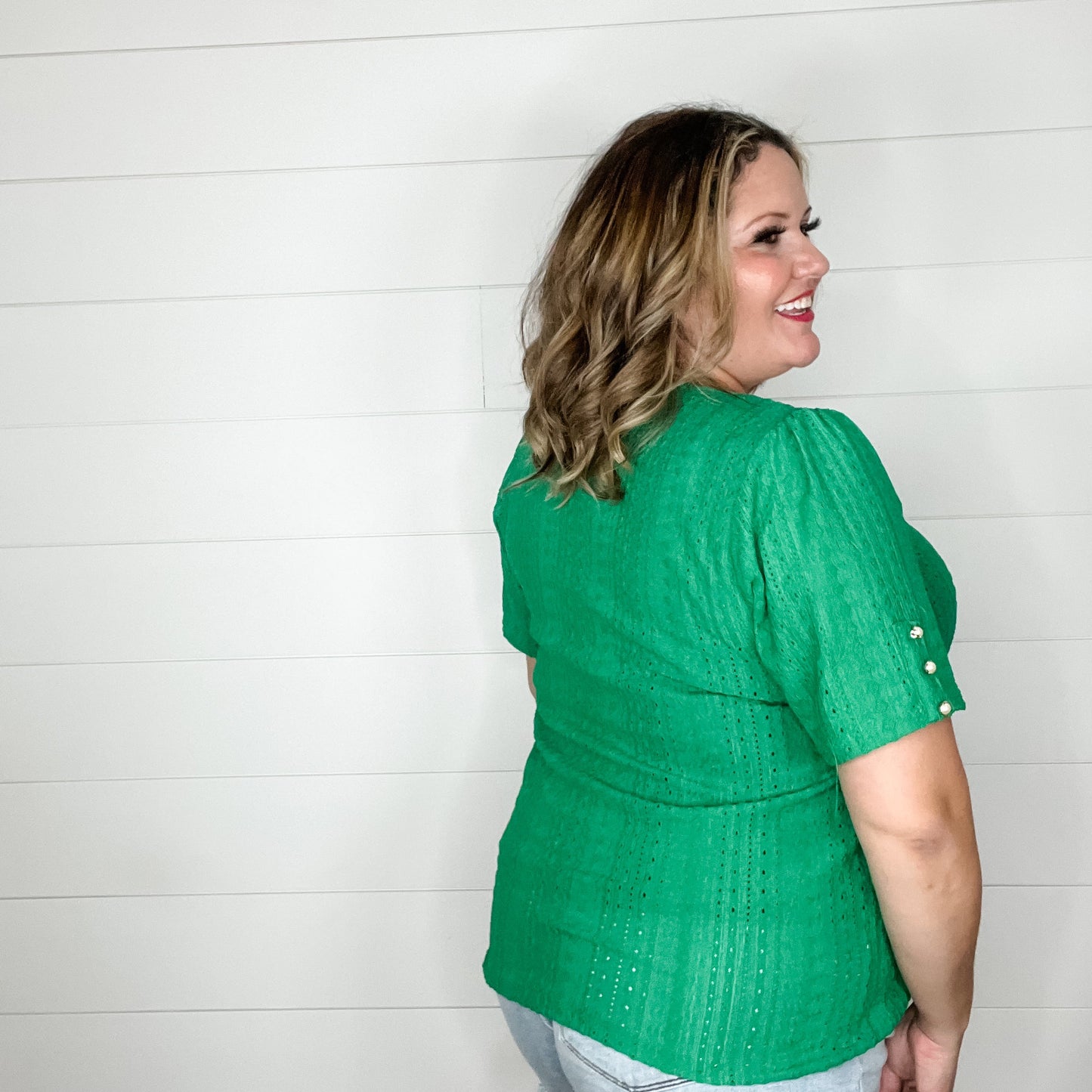 "Jiminy" Short Sleeve with Button Detail Tops