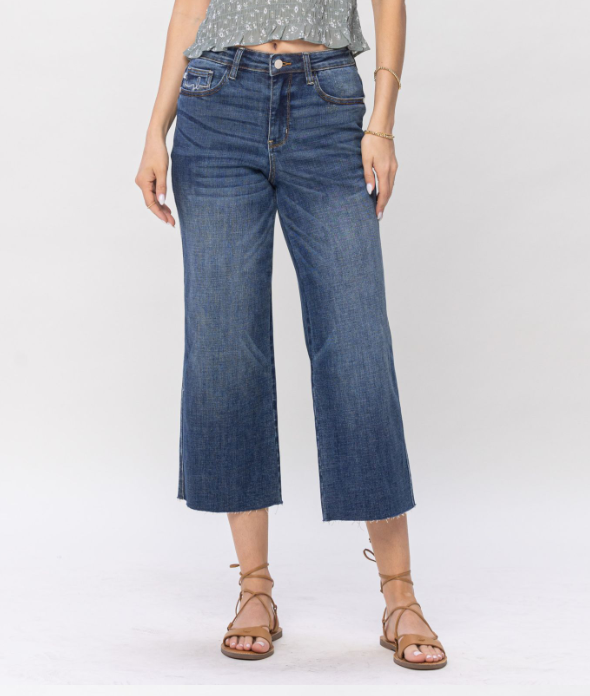 Judy Blue "Against the grain" Wide Leg Crop
