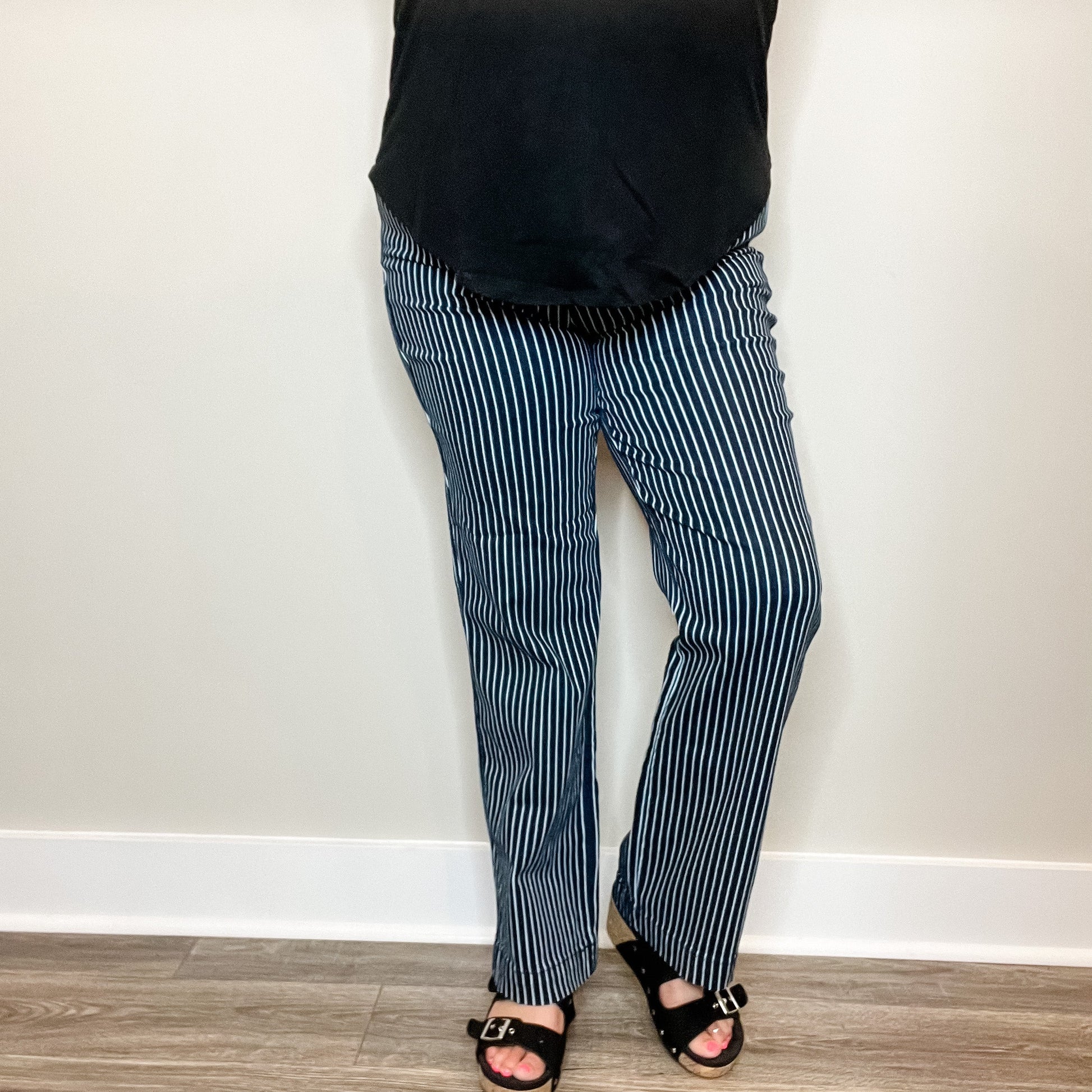 Judy Blue "All Aboard" Tummy Control Straight Leg Trouser Hem