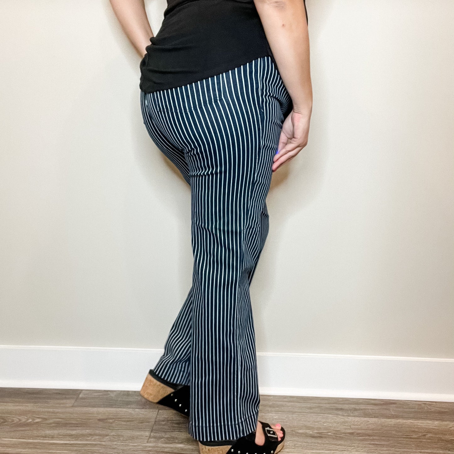 Judy Blue "All Aboard" Tummy Control Straight Leg Trouser Hem