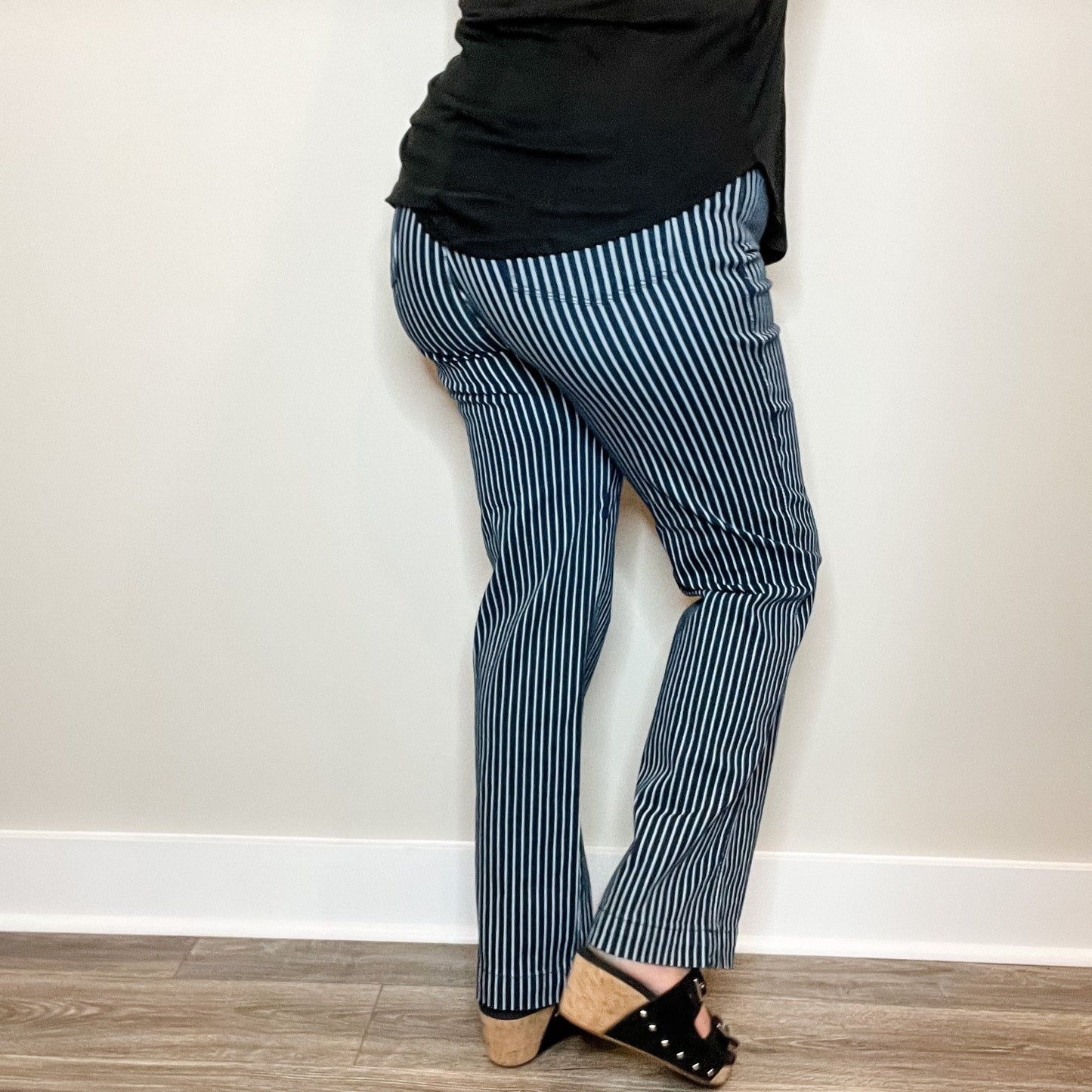 Judy Blue "All Aboard" Tummy Control Straight Leg Trouser Hem