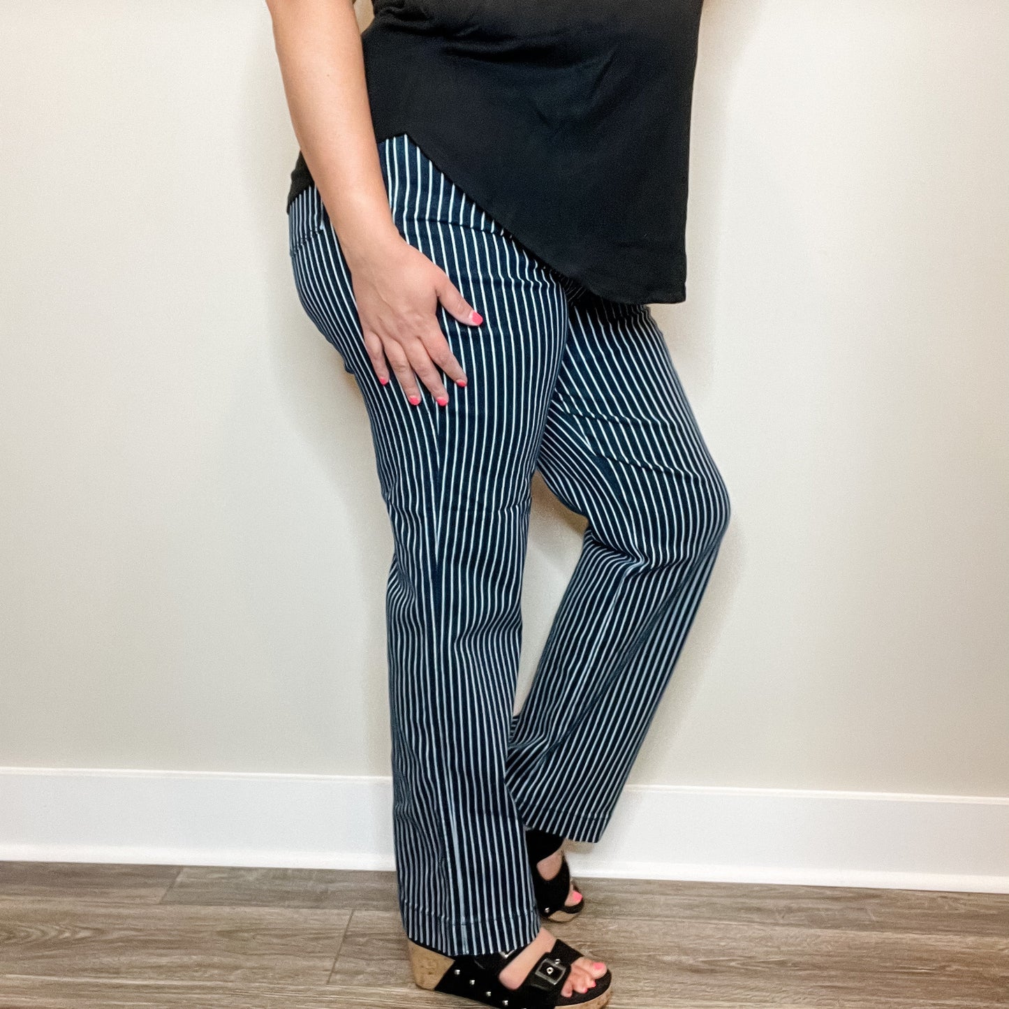 Judy Blue "All Aboard" Tummy Control Straight Leg Trouser Hem