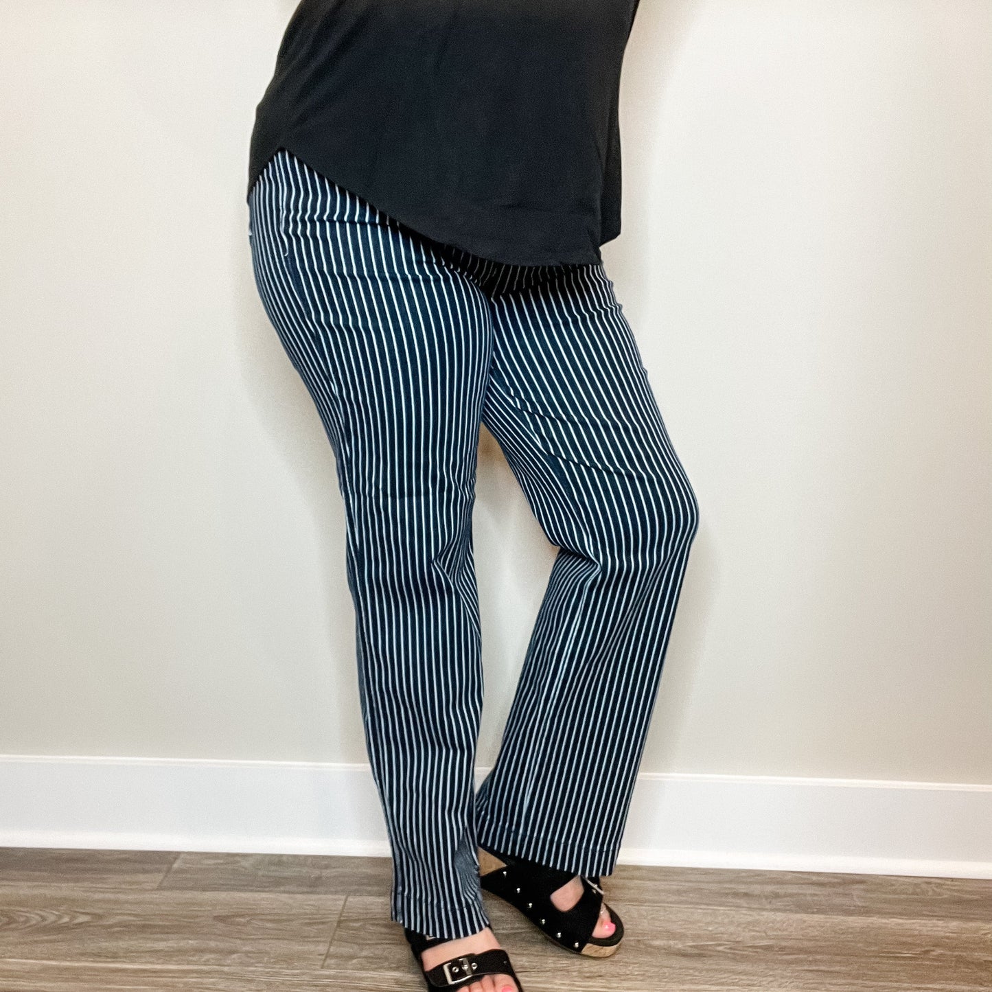 Judy Blue "All Aboard" Tummy Control Straight Leg Trouser Hem