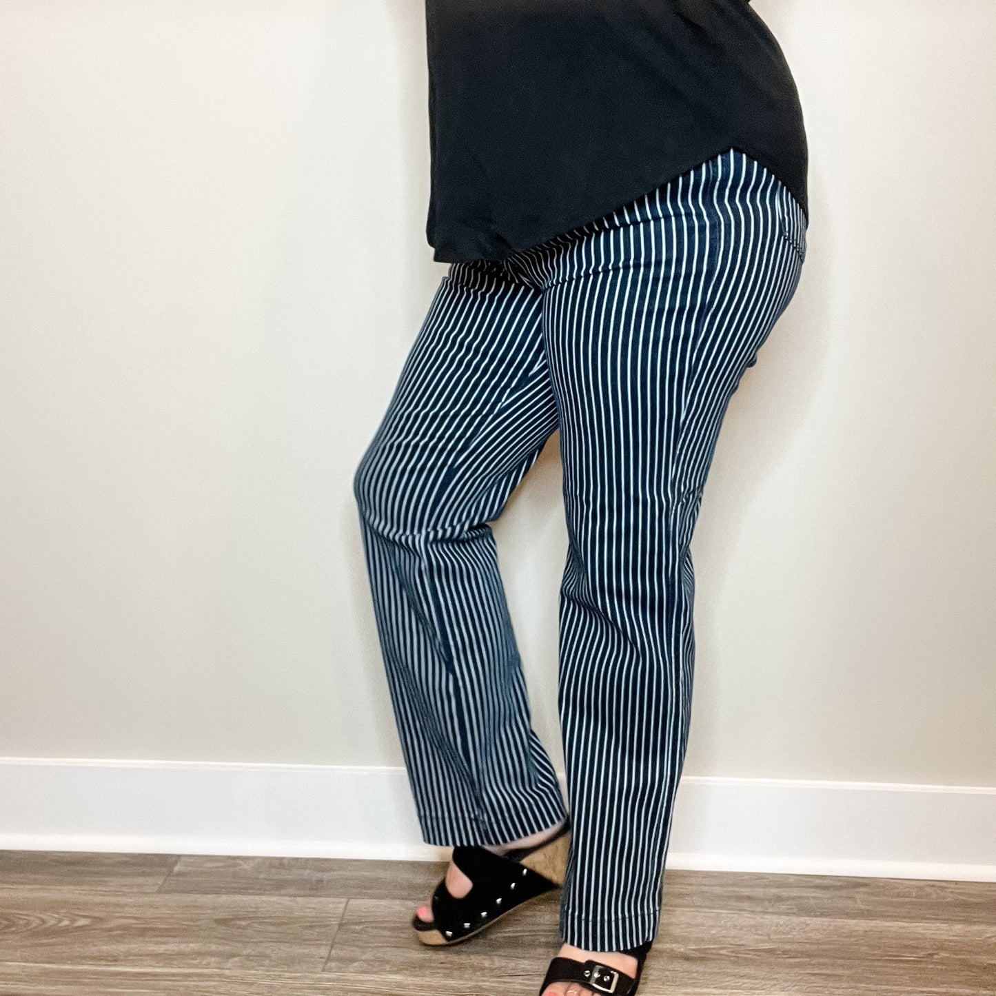 Judy Blue "All Aboard" Tummy Control Straight Leg Trouser Hem