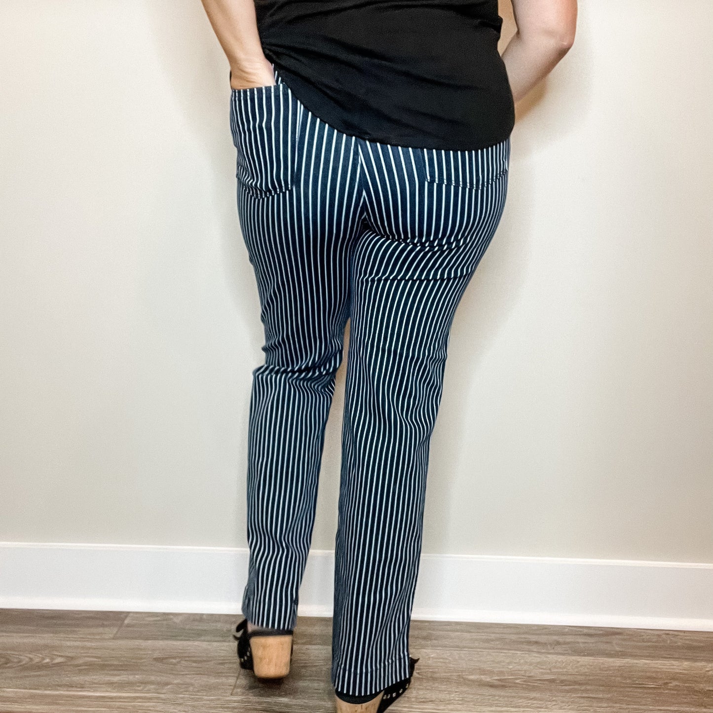 Judy Blue "All Aboard" Tummy Control Straight Leg Trouser Hem