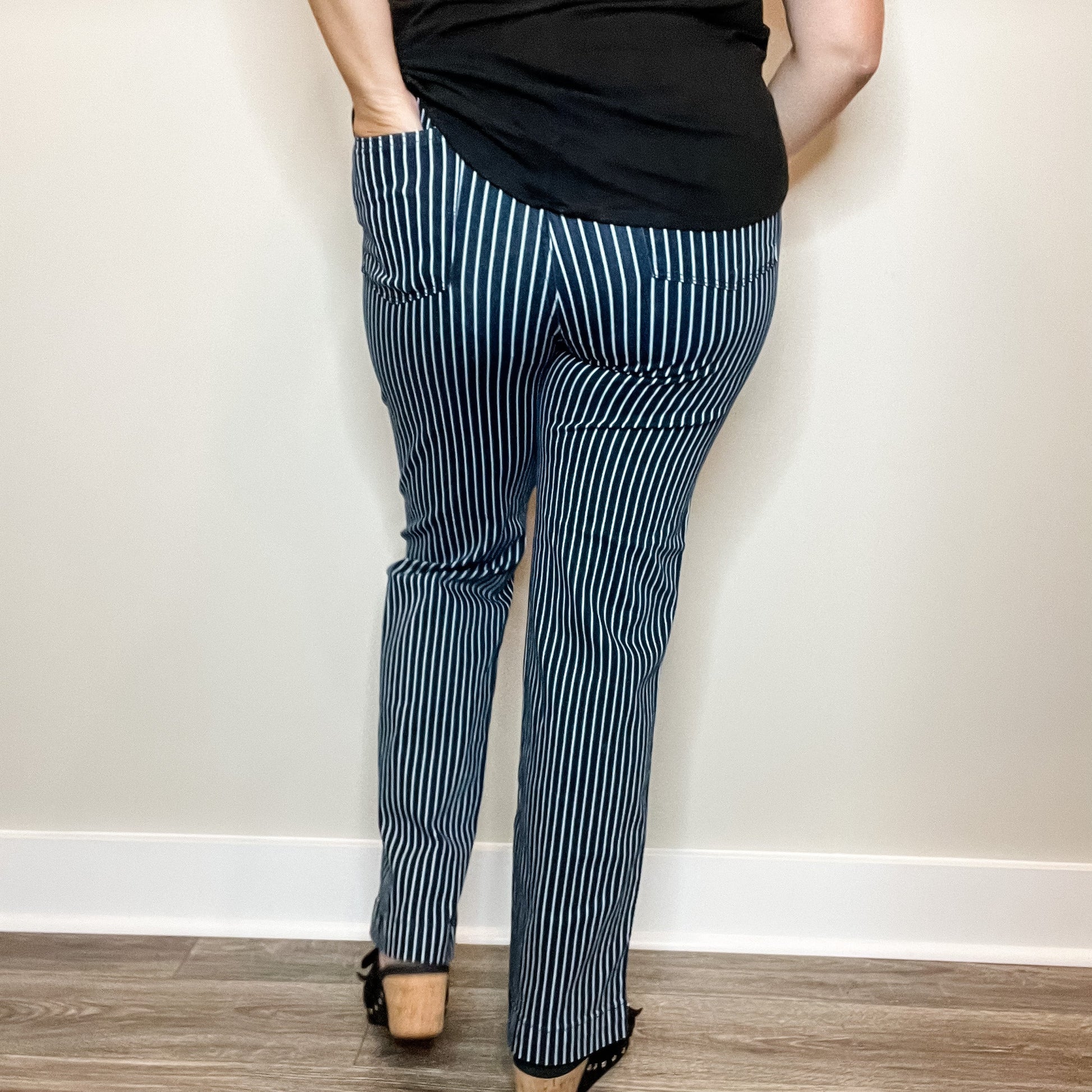 Judy Blue "All Aboard" Tummy Control Straight Leg Trouser Hem