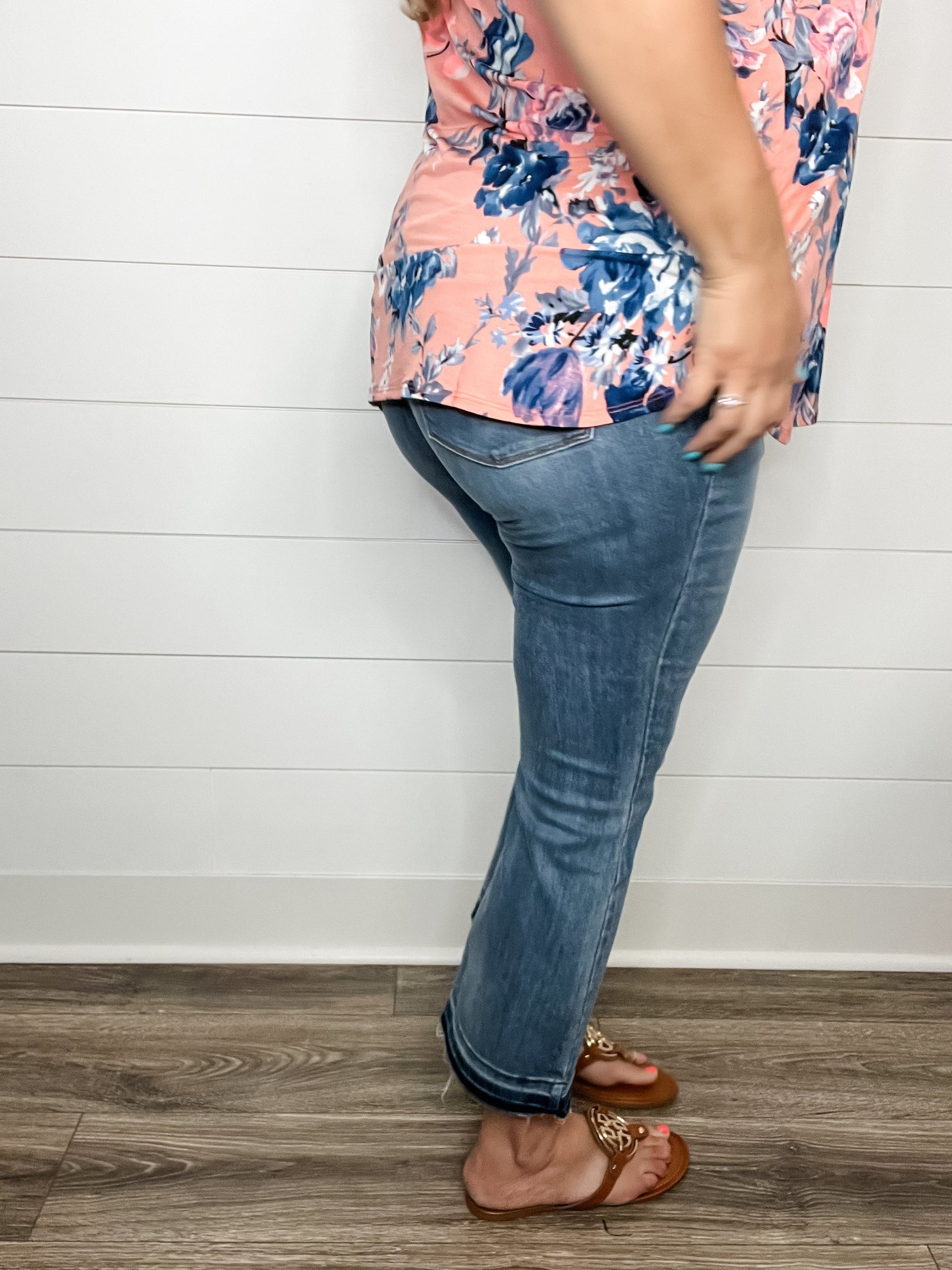 Judy Blue "Bad Boy" Crop Release Hem Bootcut jeans