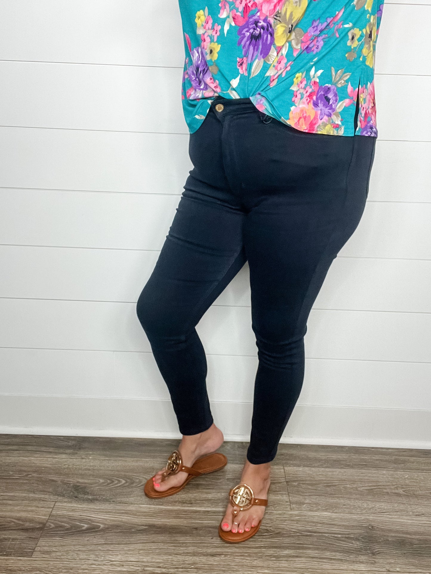 Judy Blue "Blue Water" Navy Tummy Control Skinny Jeans