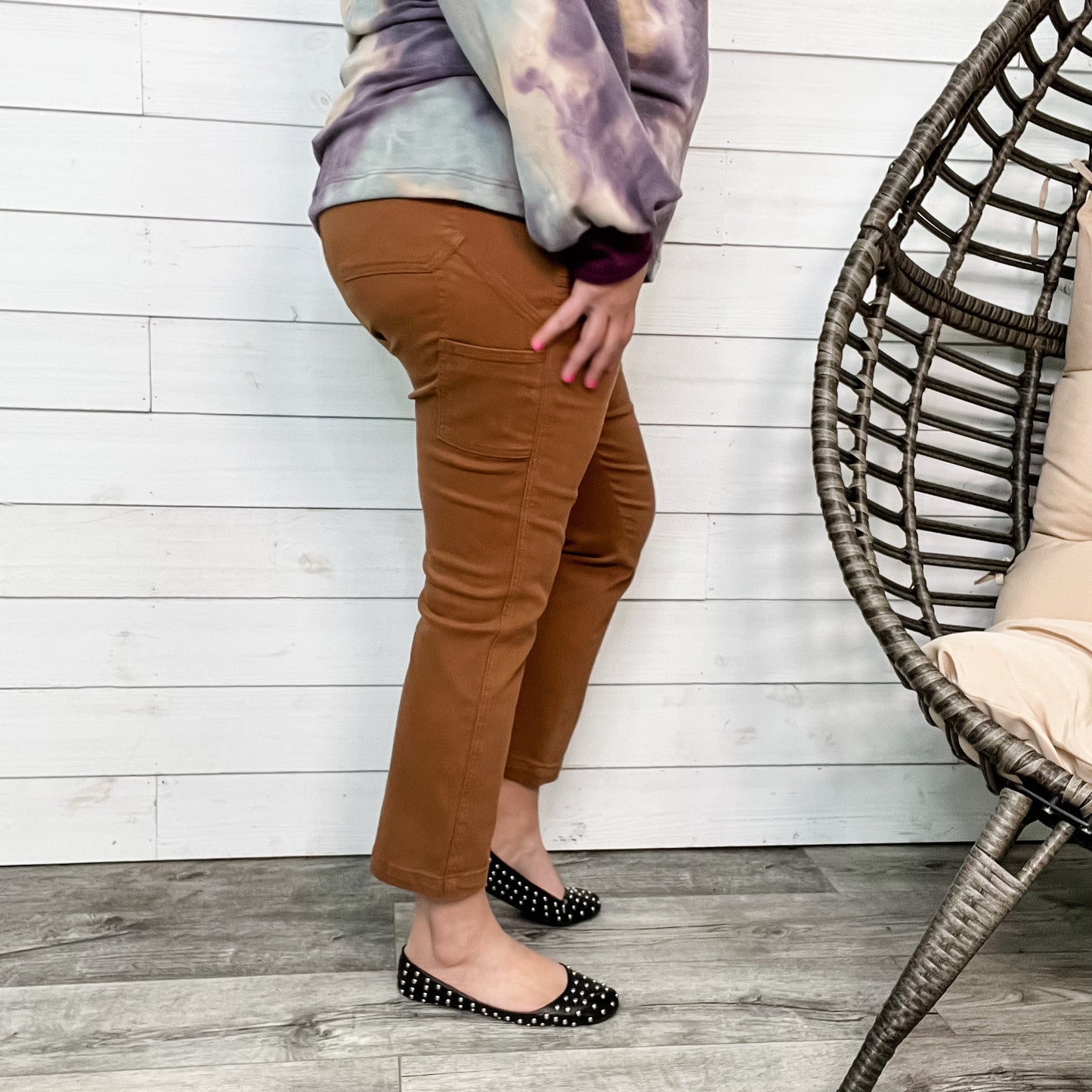 Judy Blue Brown Slim Fit Utility Jeans