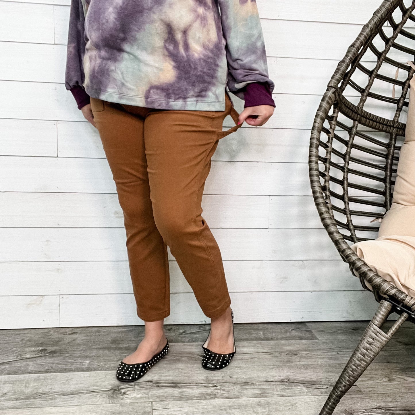 Judy Blue Brown Slim Fit Utility Jeans