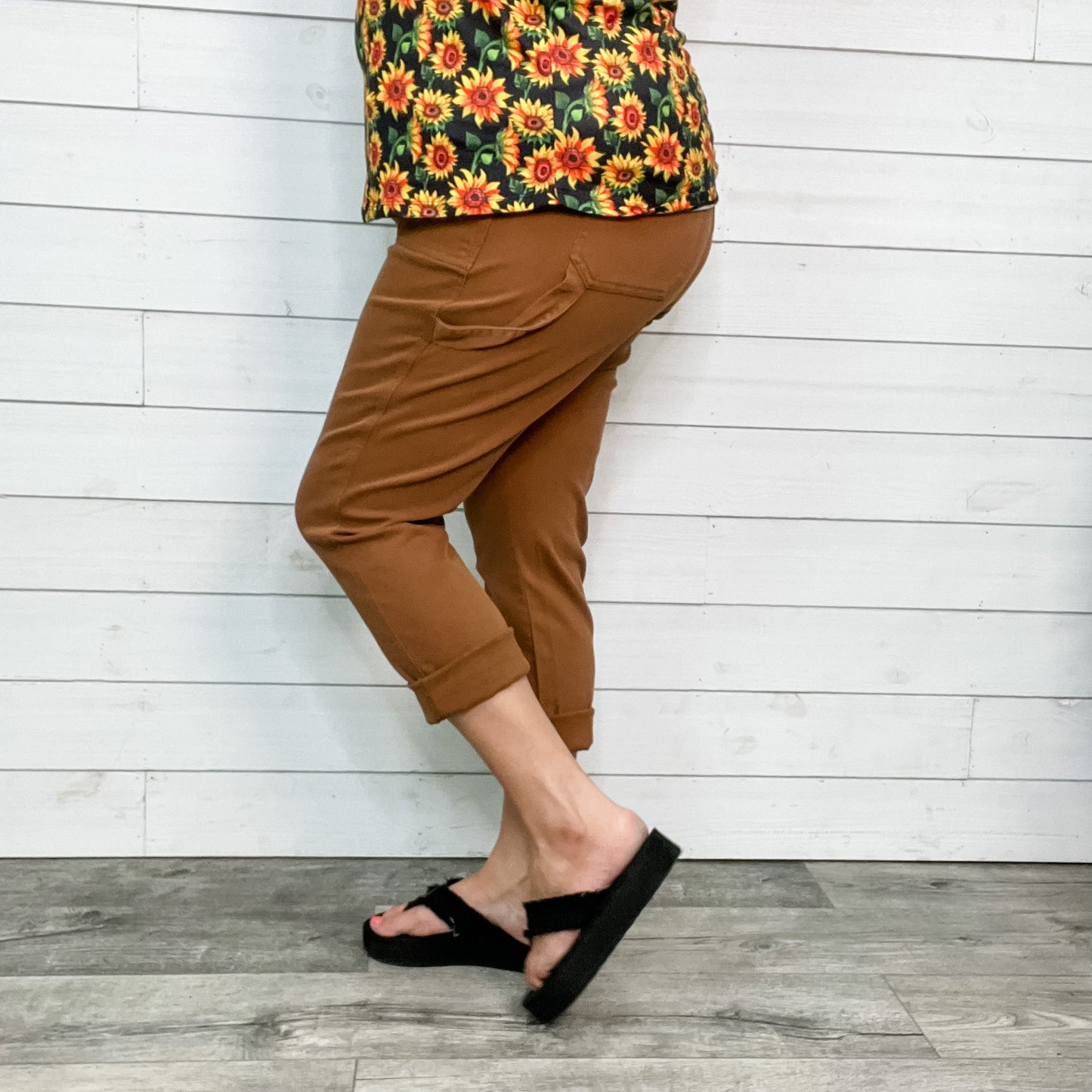 Judy Blue Brown Slim Fit Utility Jeans