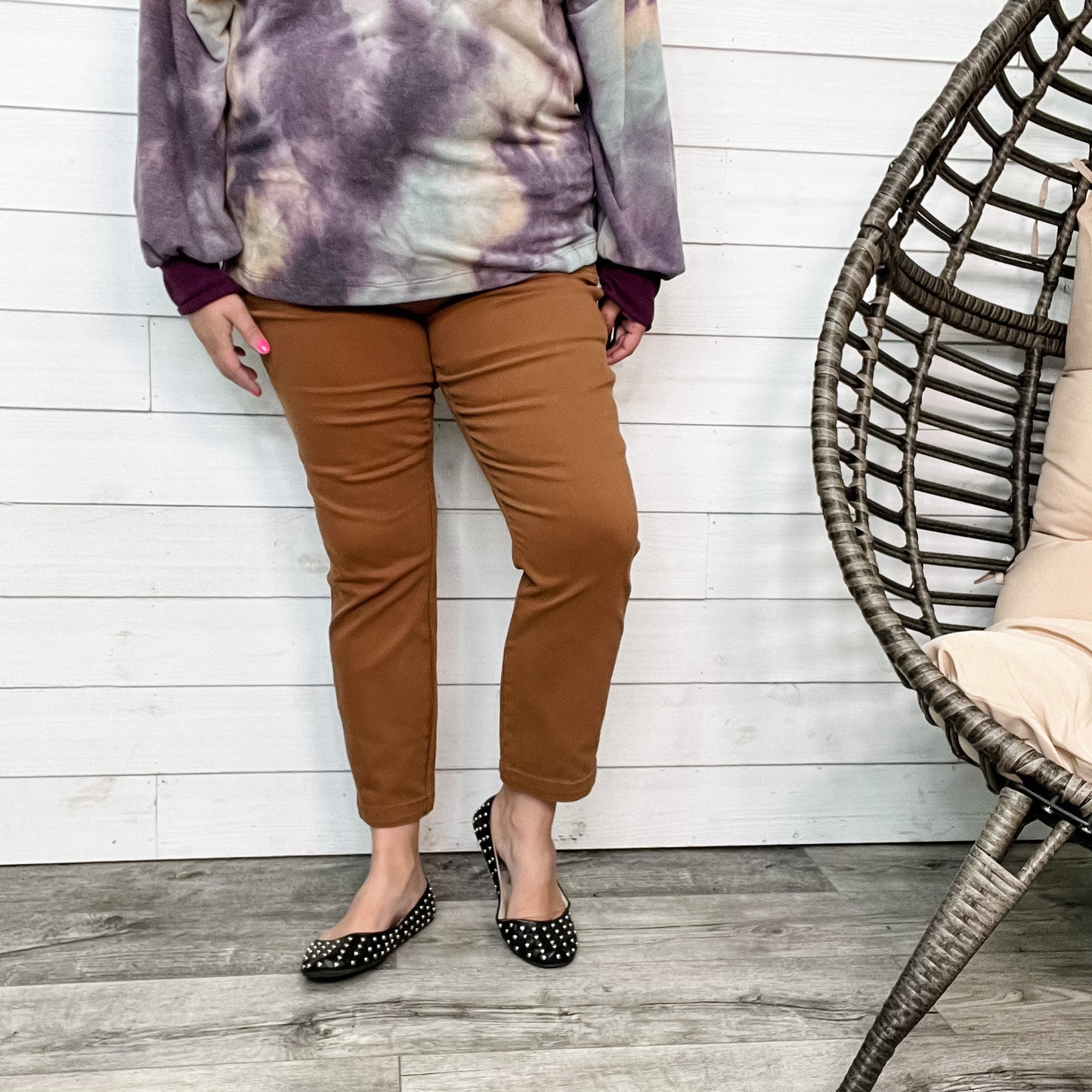 Judy Blue Brown Slim Fit Utility Jeans