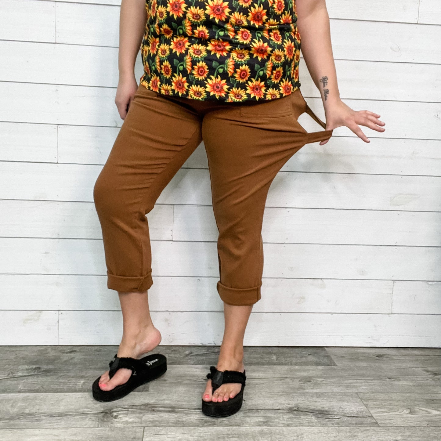 Judy Blue Brown Slim Fit Utility Jeans