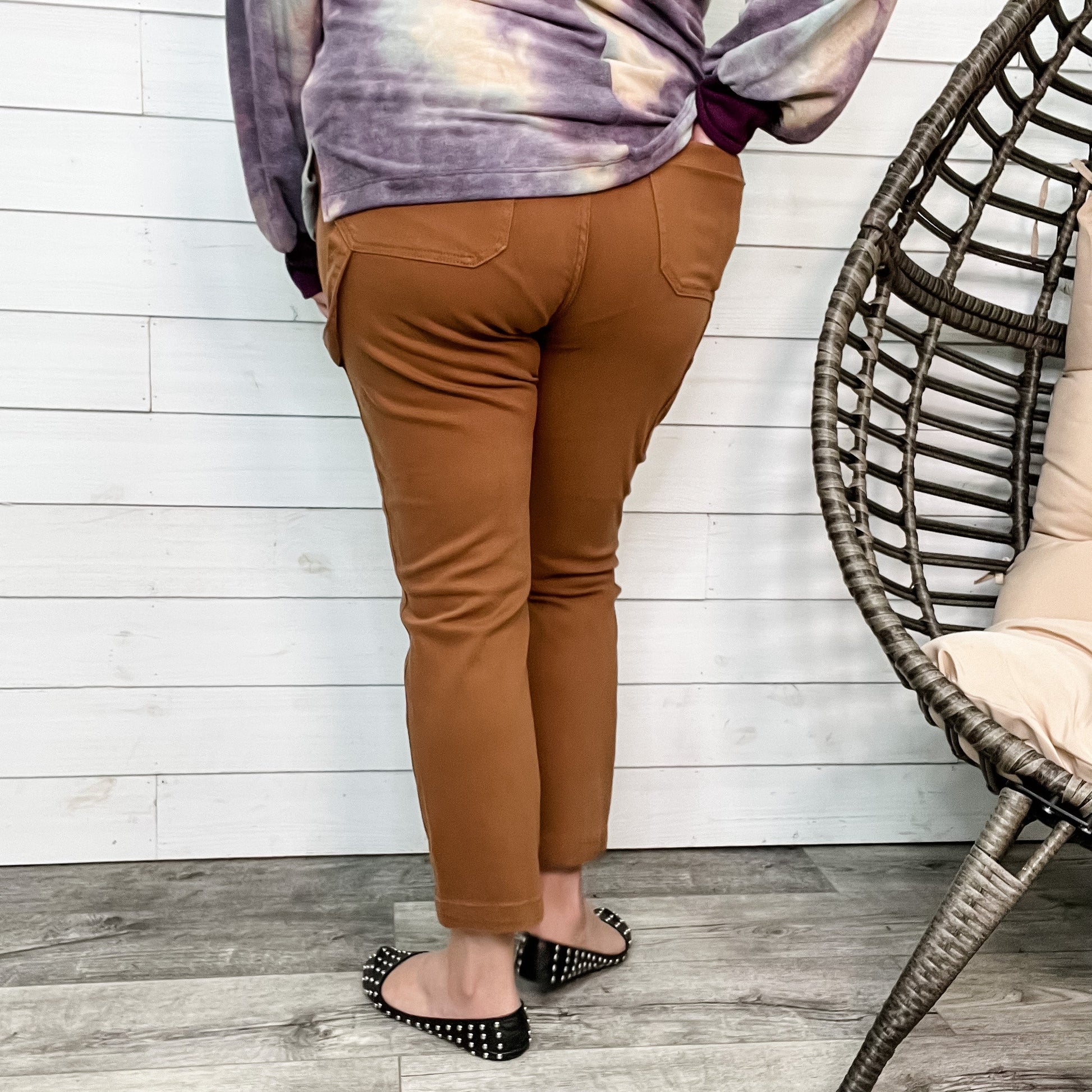 Judy Blue Brown Slim Fit Utility Jeans
