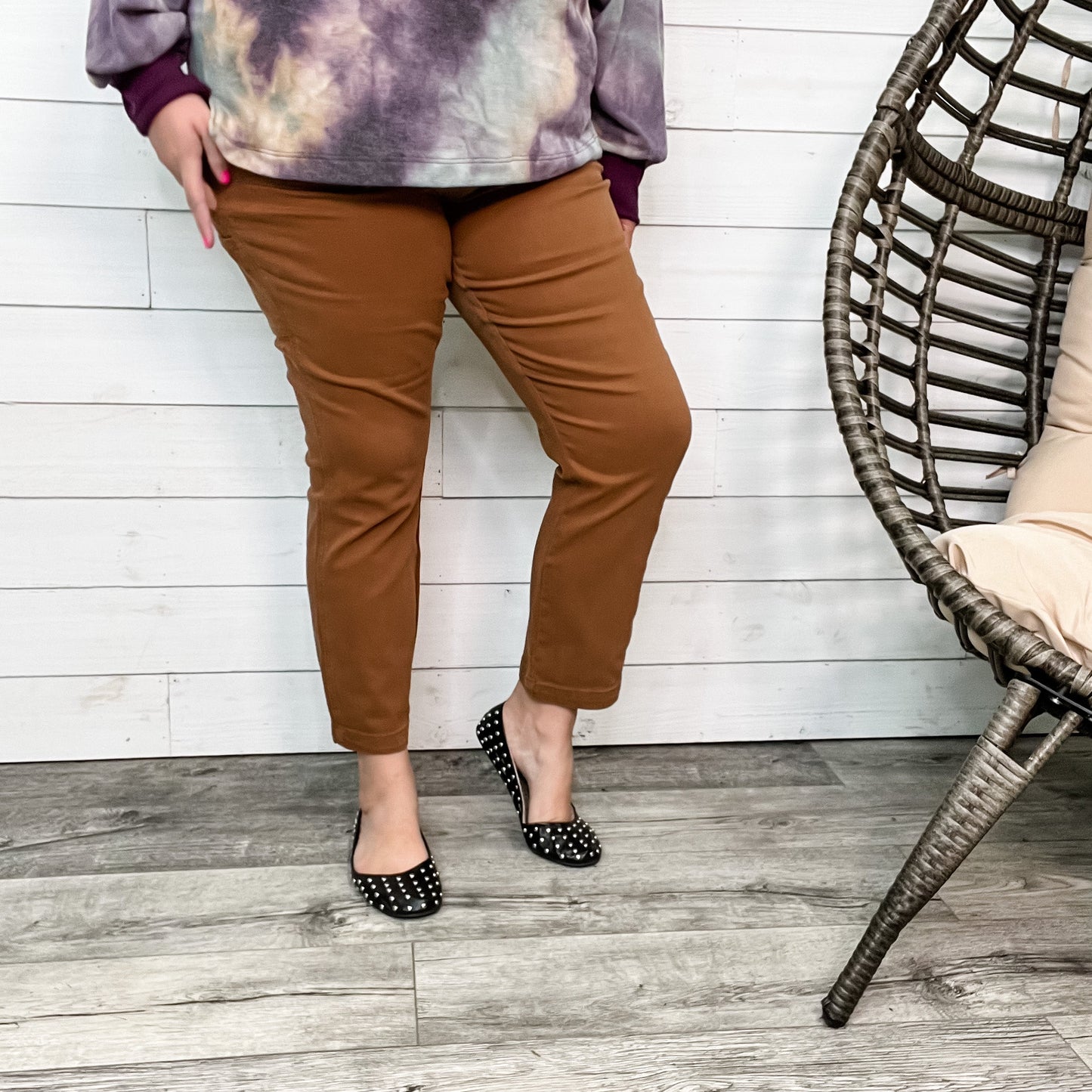 Judy Blue Brown Slim Fit Utility Jeans