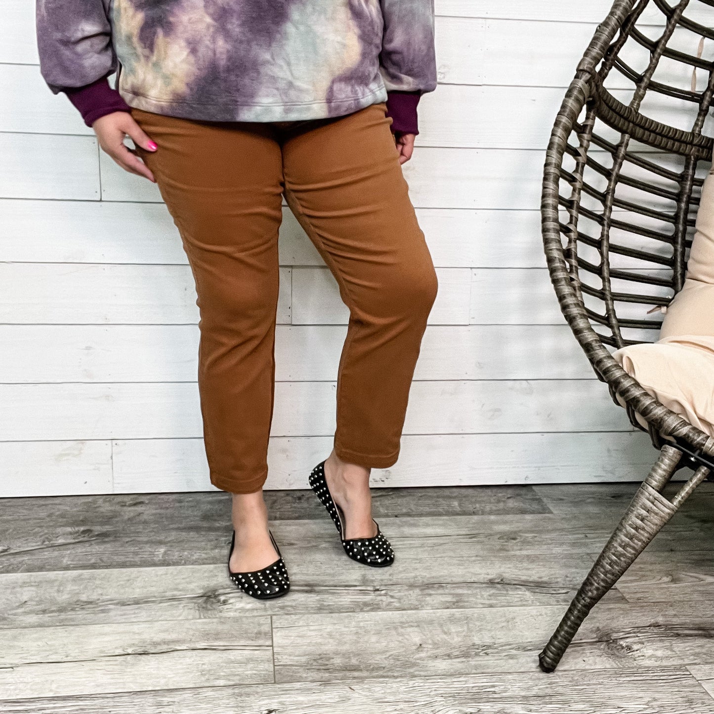 Judy Blue Brown Slim Fit Utility Jeans
