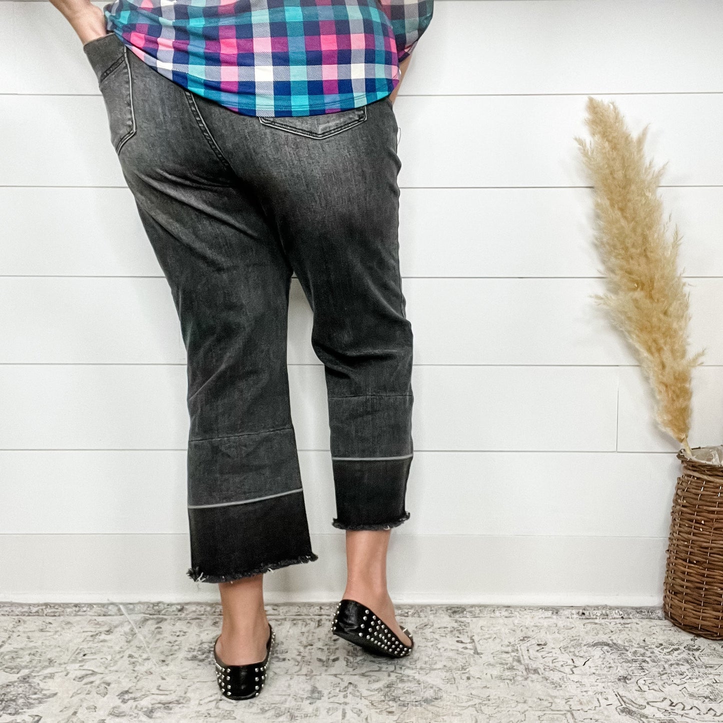 Judy Blue Charcoal Dreams Crop Wide Leg Jeans