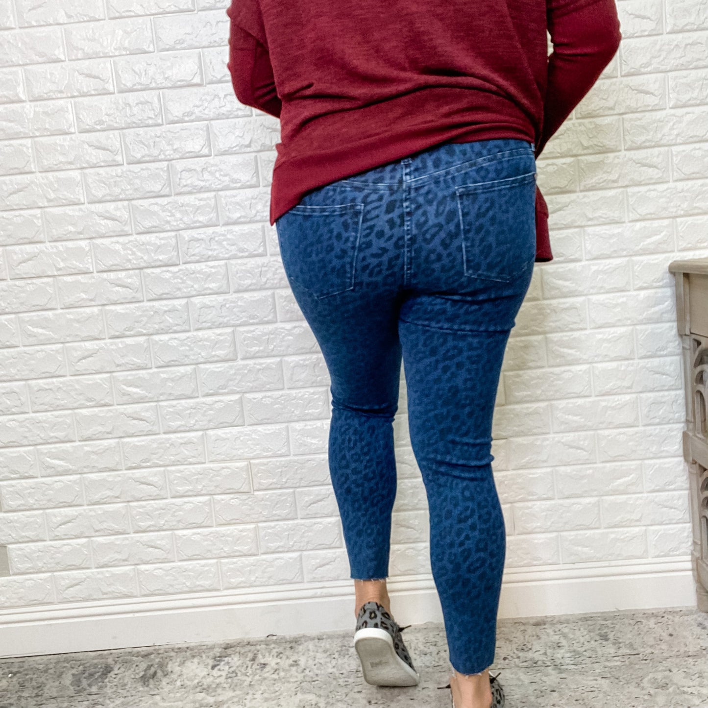 Judy Blue "Come Here Right Meow" Leopard Print Skinny Jeans