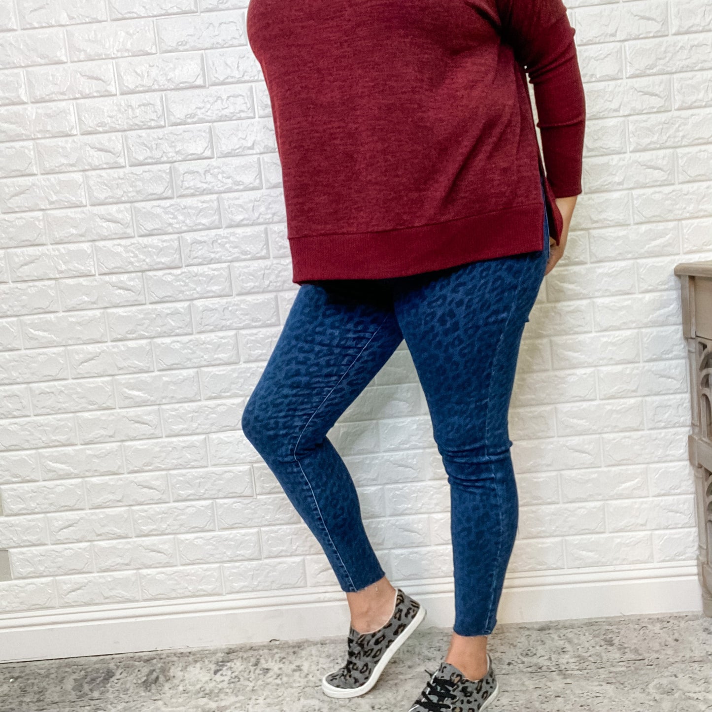 Judy Blue "Come Here Right Meow" Leopard Print Skinny Jeans