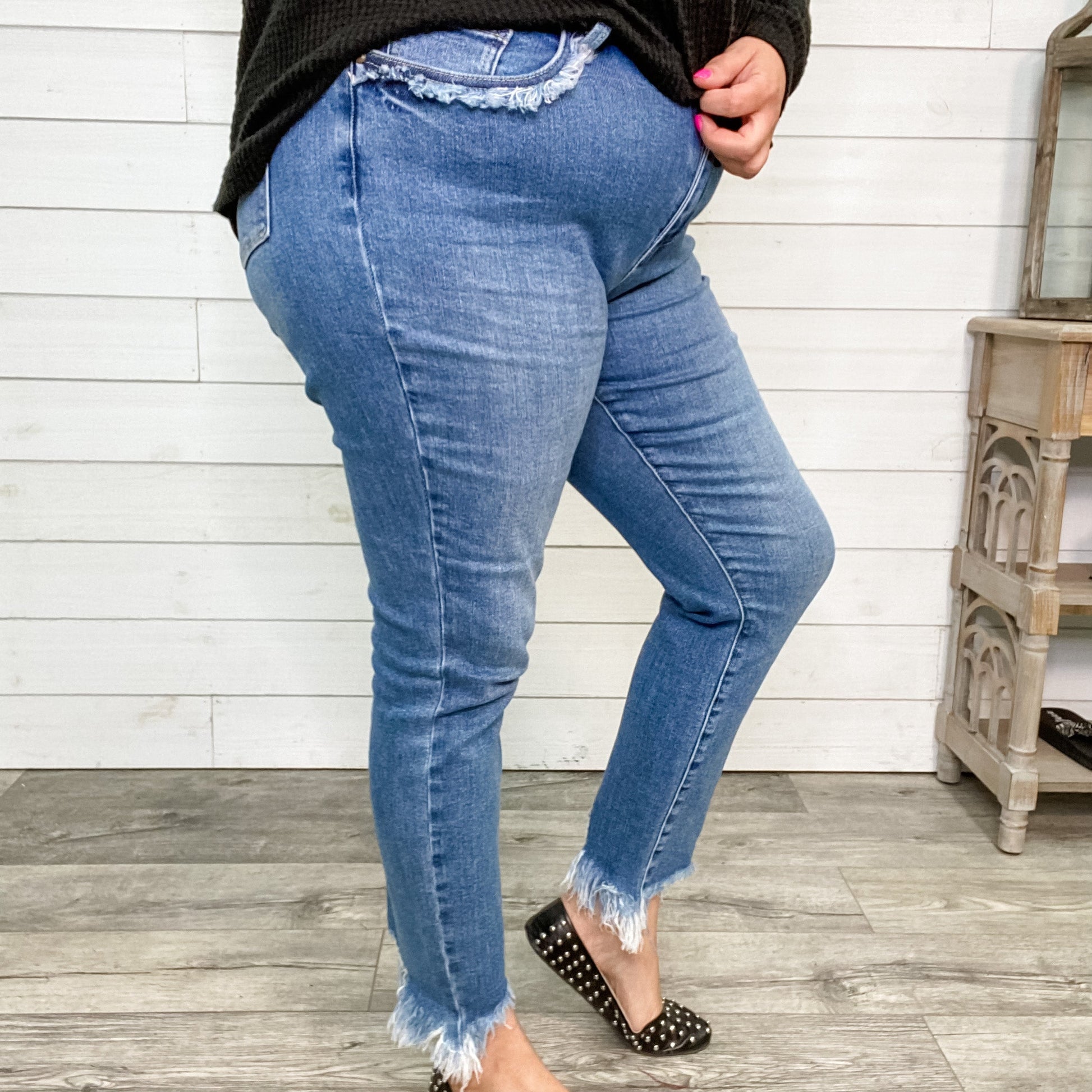 Judy Blue Cowboy Take Me Away Relaxed Fringe Jeans