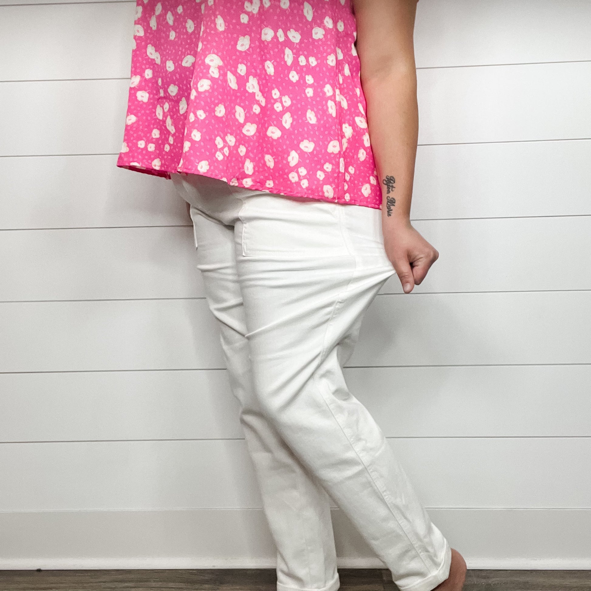 Judy Blue "Creme De La Creme" White Jogger