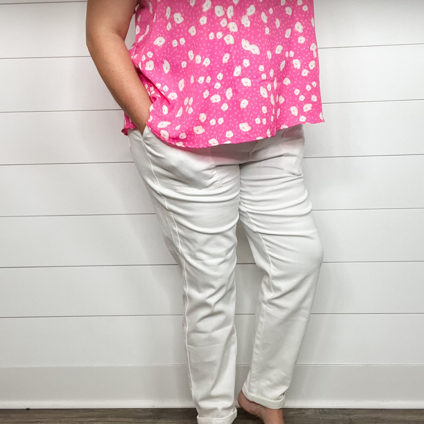 Judy Blue "Creme De La Creme" White Jogger