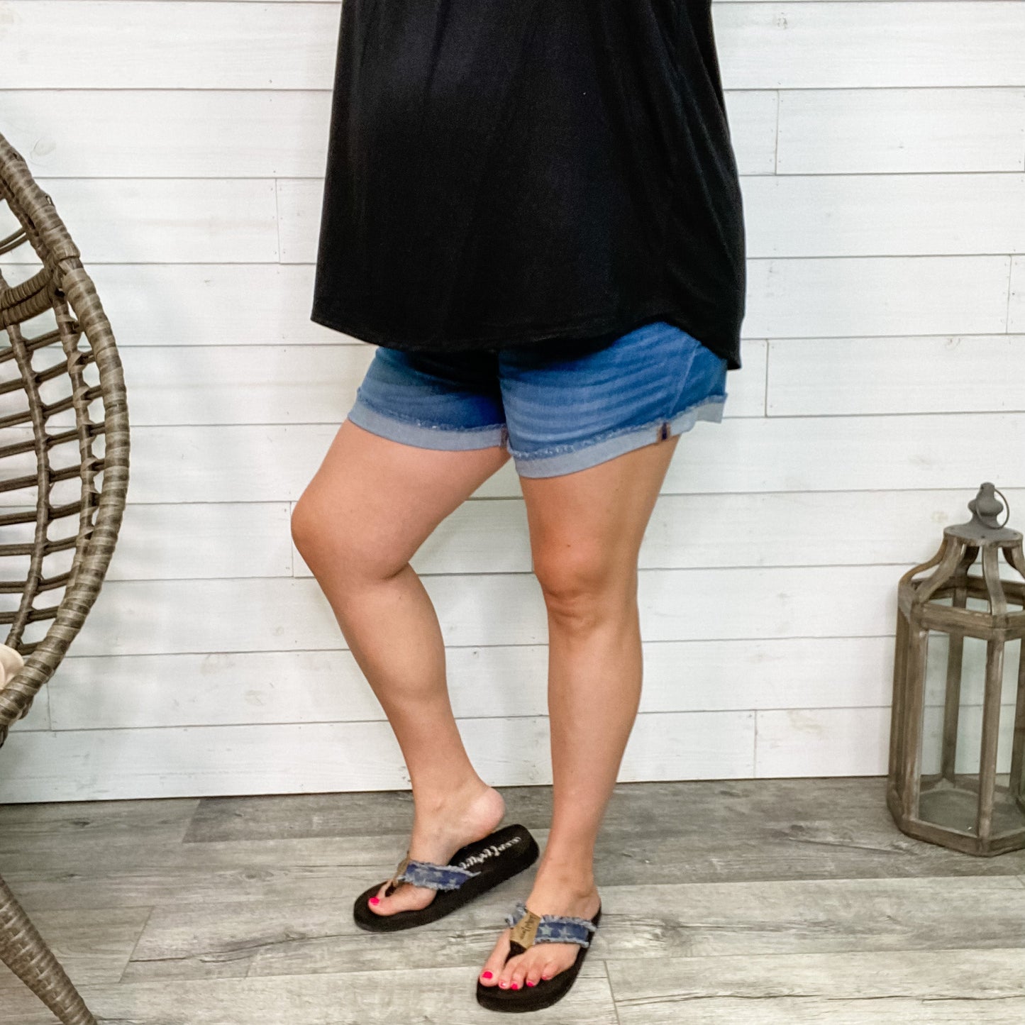 Judy Blue Cuffed Hem "I See You" Shorts
