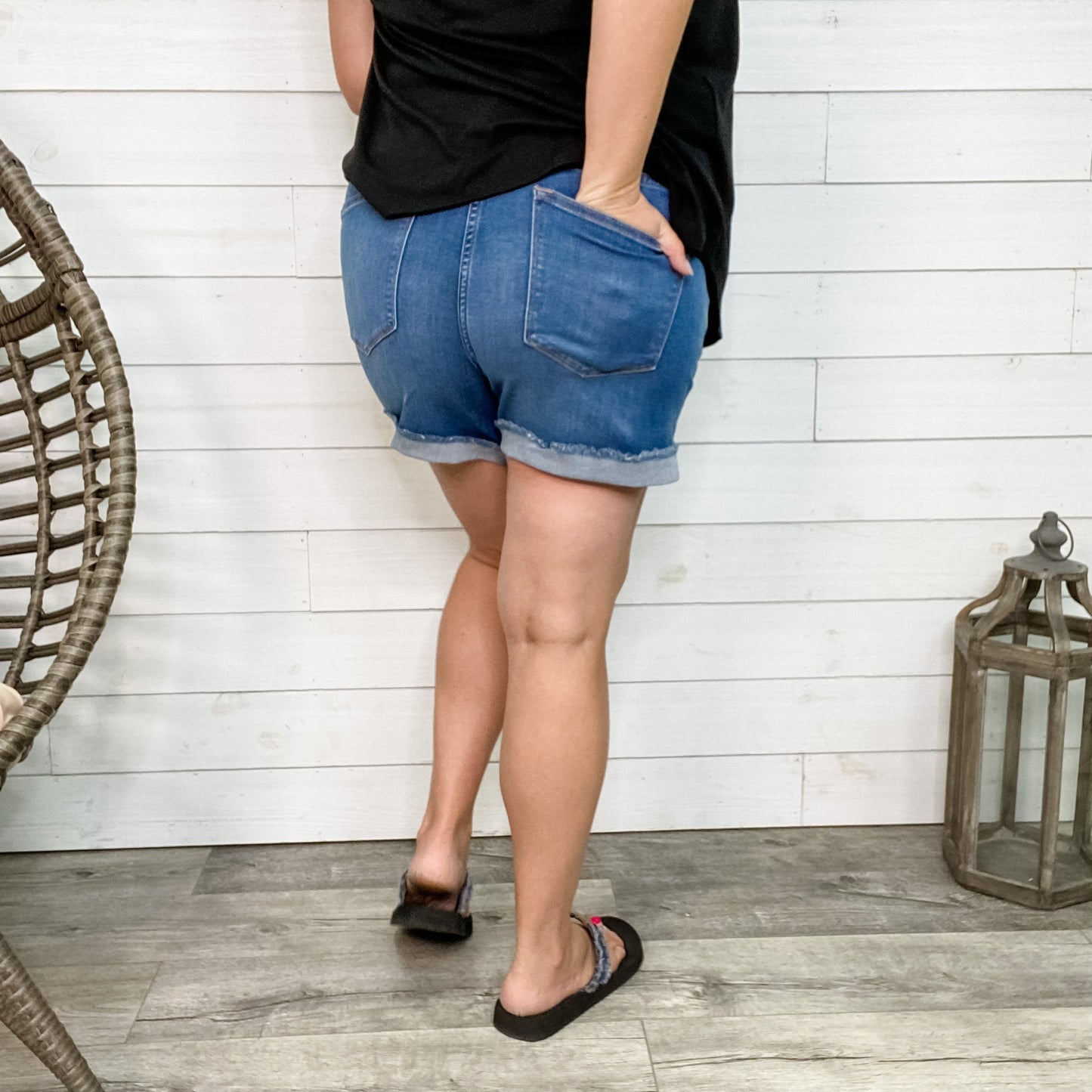 Judy Blue Cuffed Hem "I See You" Shorts