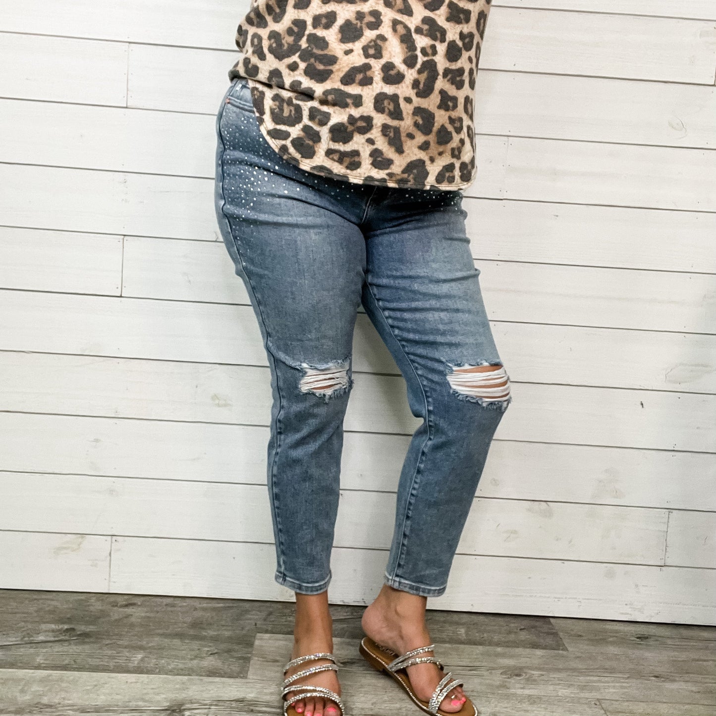 Judy Blue "Denim and Diamonds" Rhinestone Slim Fit Jeans