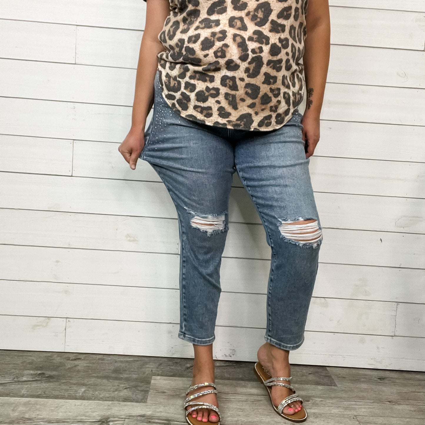 Judy Blue "Denim and Diamonds" Rhinestone Slim Fit Jeans