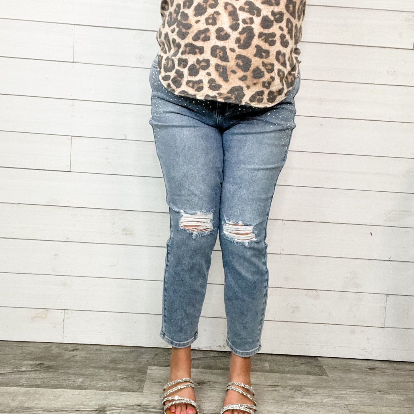 Judy Blue "Denim and Diamonds" Rhinestone Slim Fit Jeans