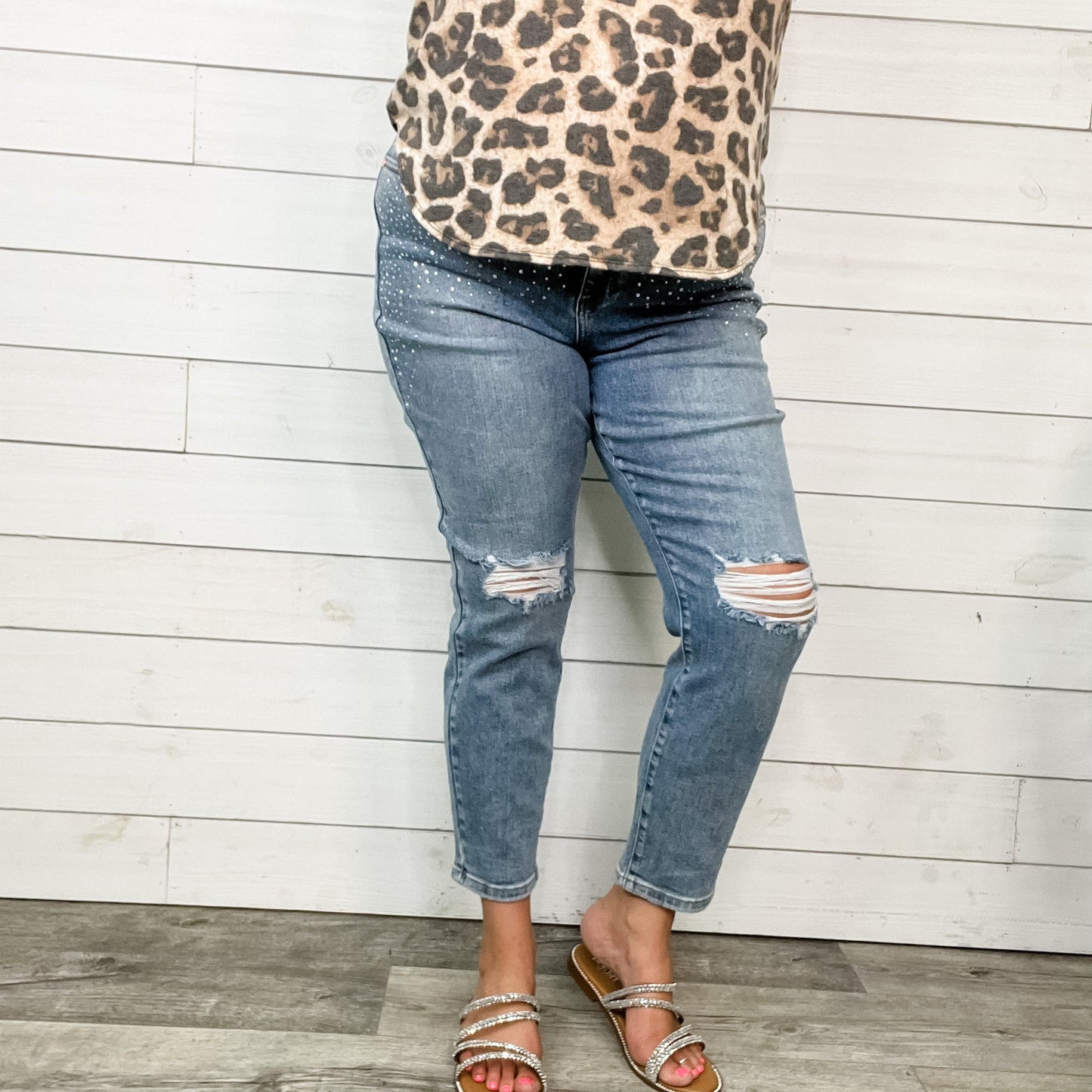 Judy Blue "Denim and Diamonds" Rhinestone Slim Fit Jeans
