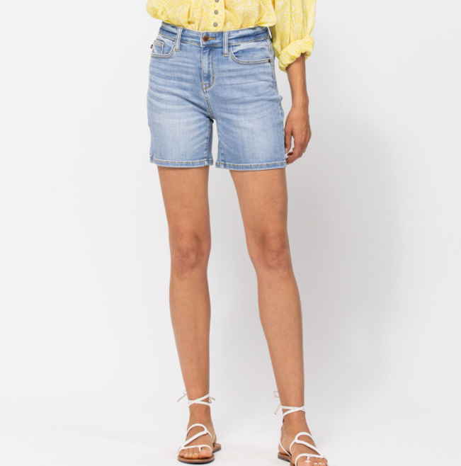 Judy Blue "Epic Ending" Mid Thigh Shorts