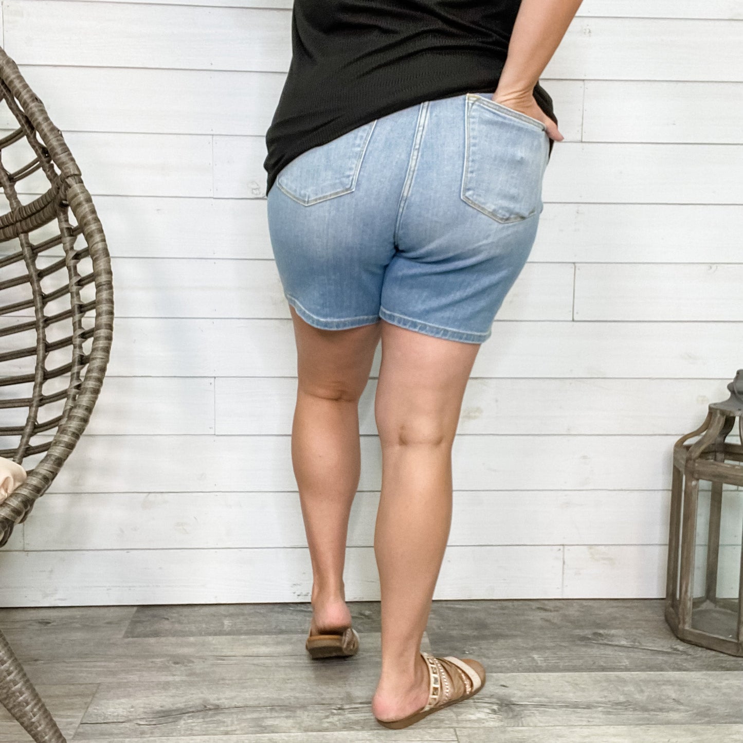 Judy Blue "Epic Ending" Mid Thigh Shorts
