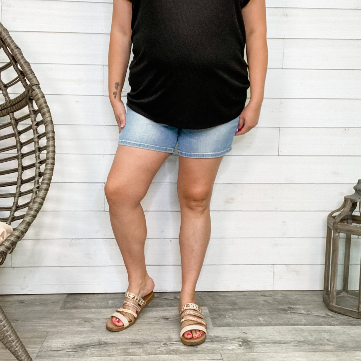 Judy Blue "Epic Ending" Mid Thigh Shorts